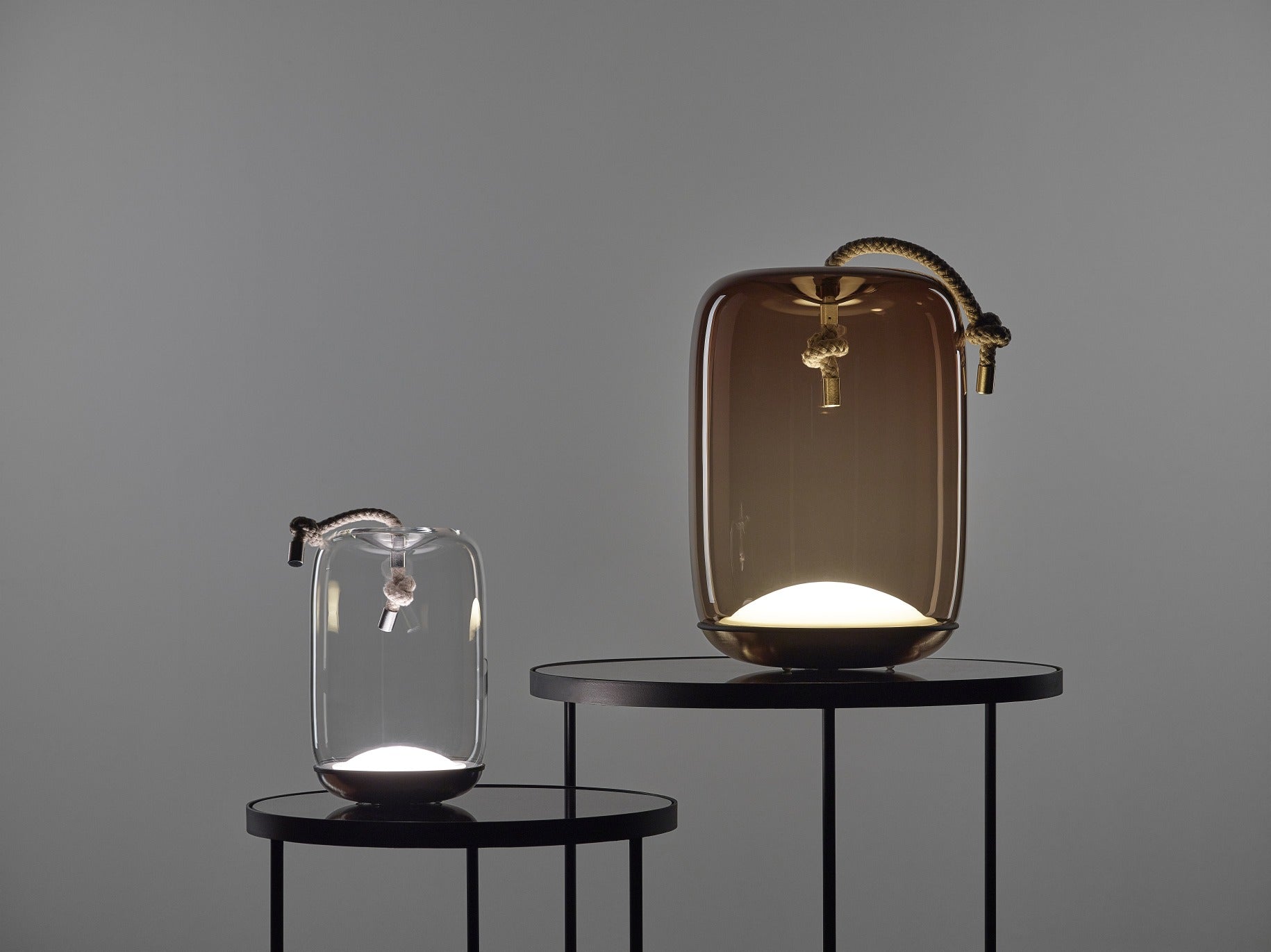 Draagbare lamp KNOT BATTERY - CILINDRO glas