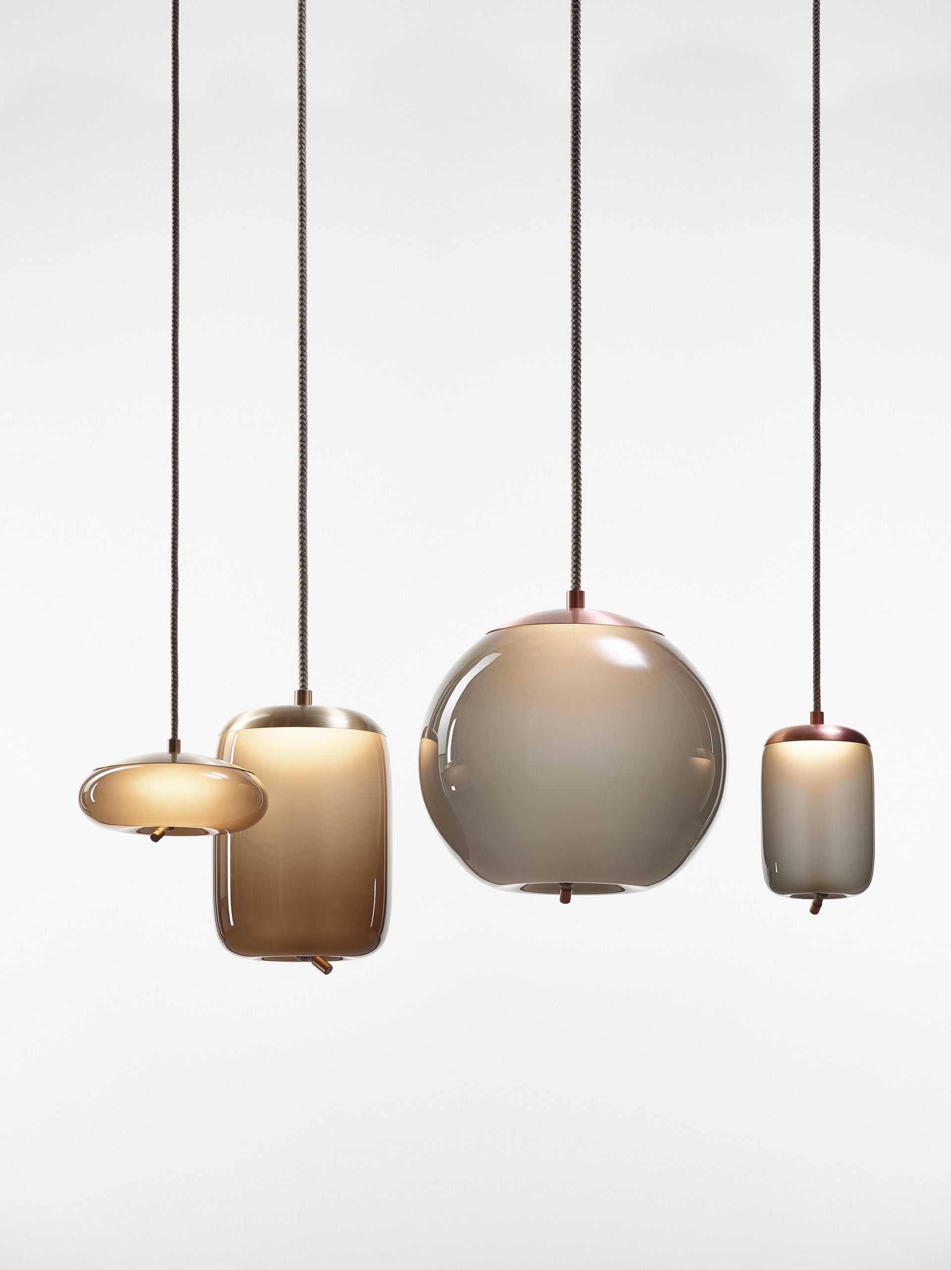 Lampa wisząca KNOT - CILINDRO szklana z oświetleniem LED