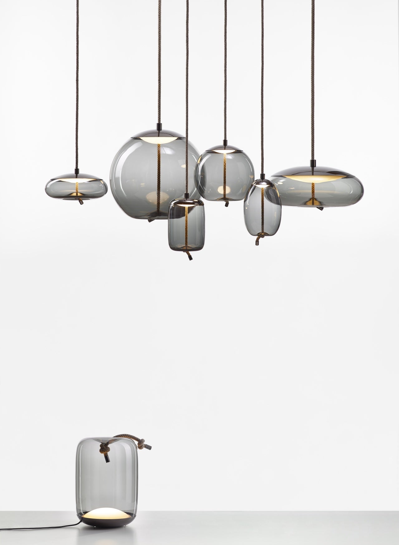 Hanglamp KNOT - UOVO glazen