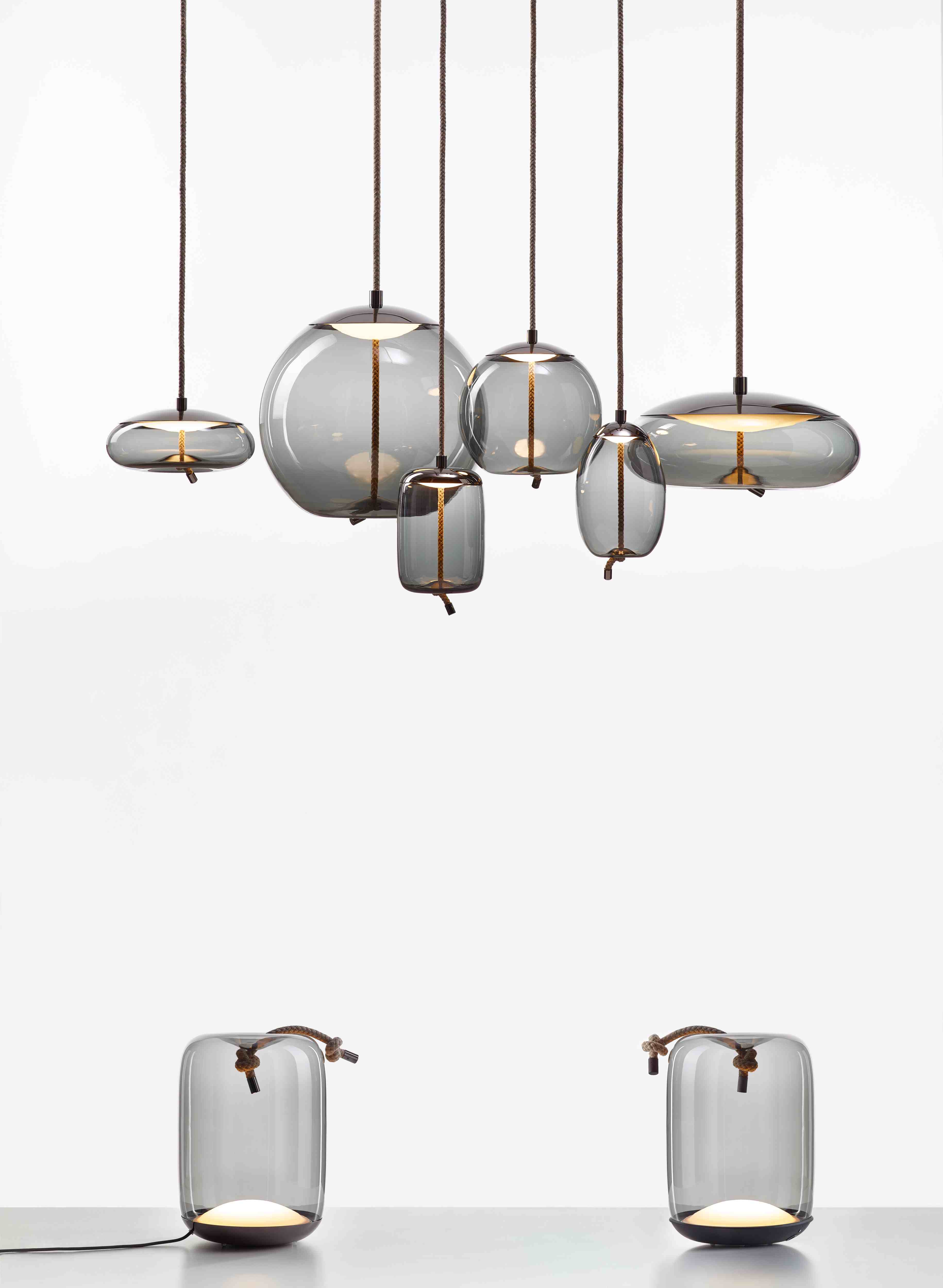 Lampa wisząca KNOT SMALL - SFERA szklana z oświetleniem LED