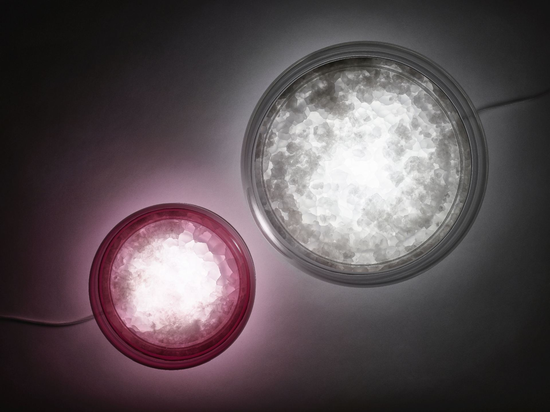 Makkaron -Mini -Tischlampe aufblasbares Glas mit Onyx