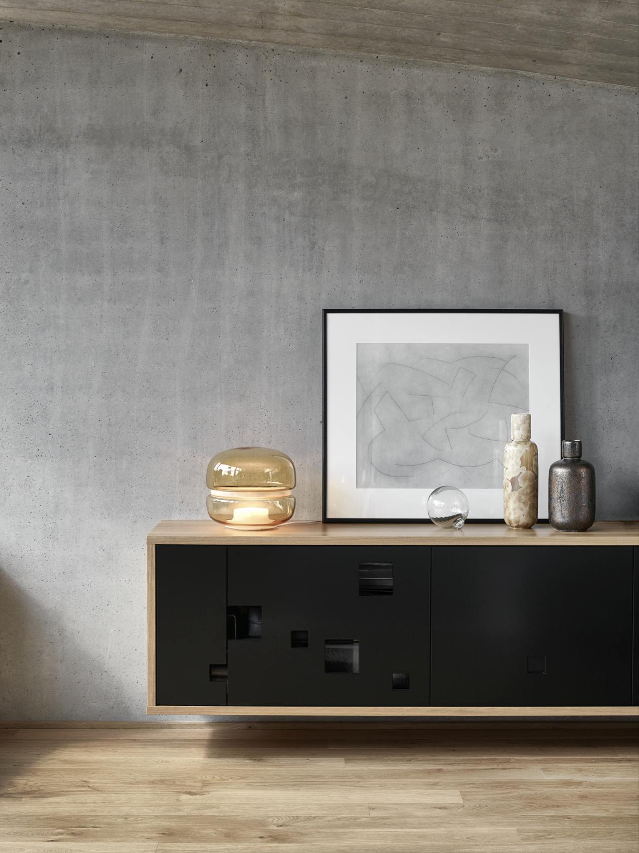 Makkaron -Mini -Tischlampe aufblasbares Glas mit Onyx