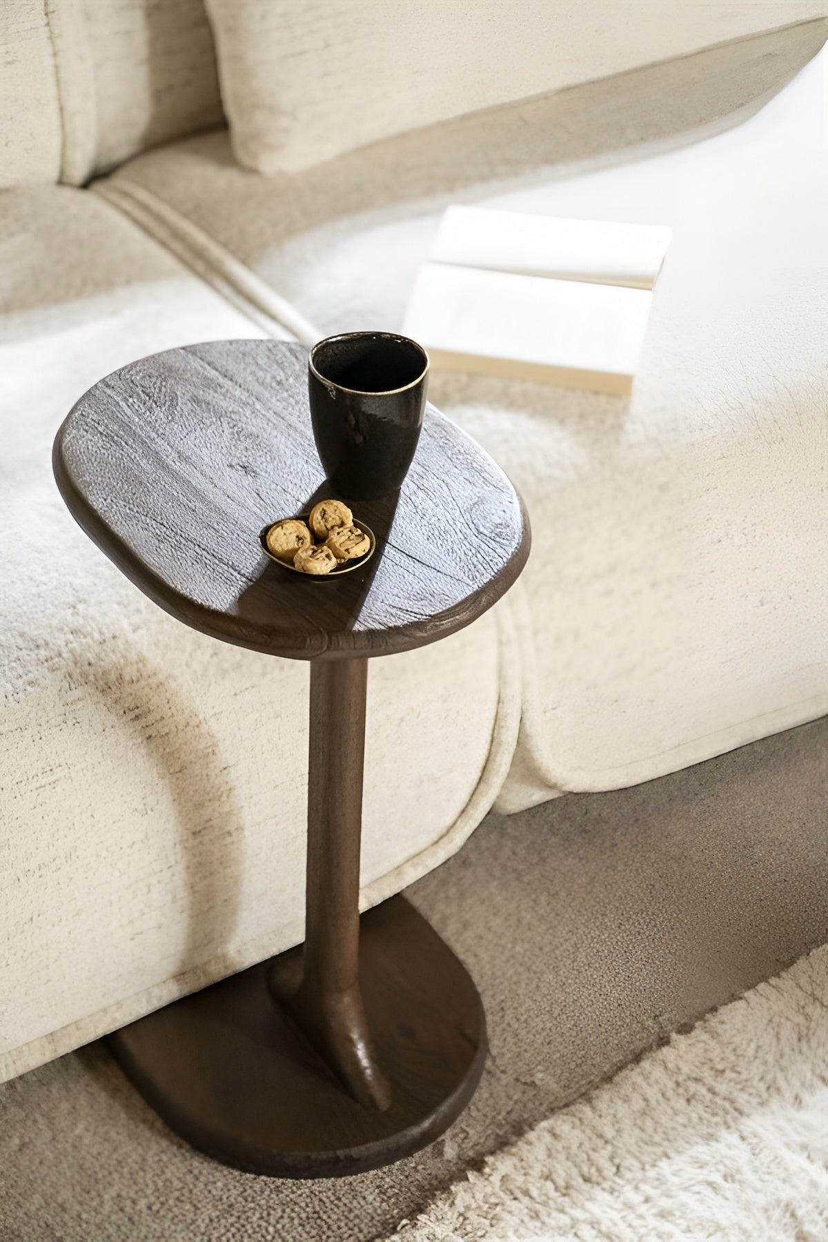 FENIX Side Table Dark Brown Mango Wood