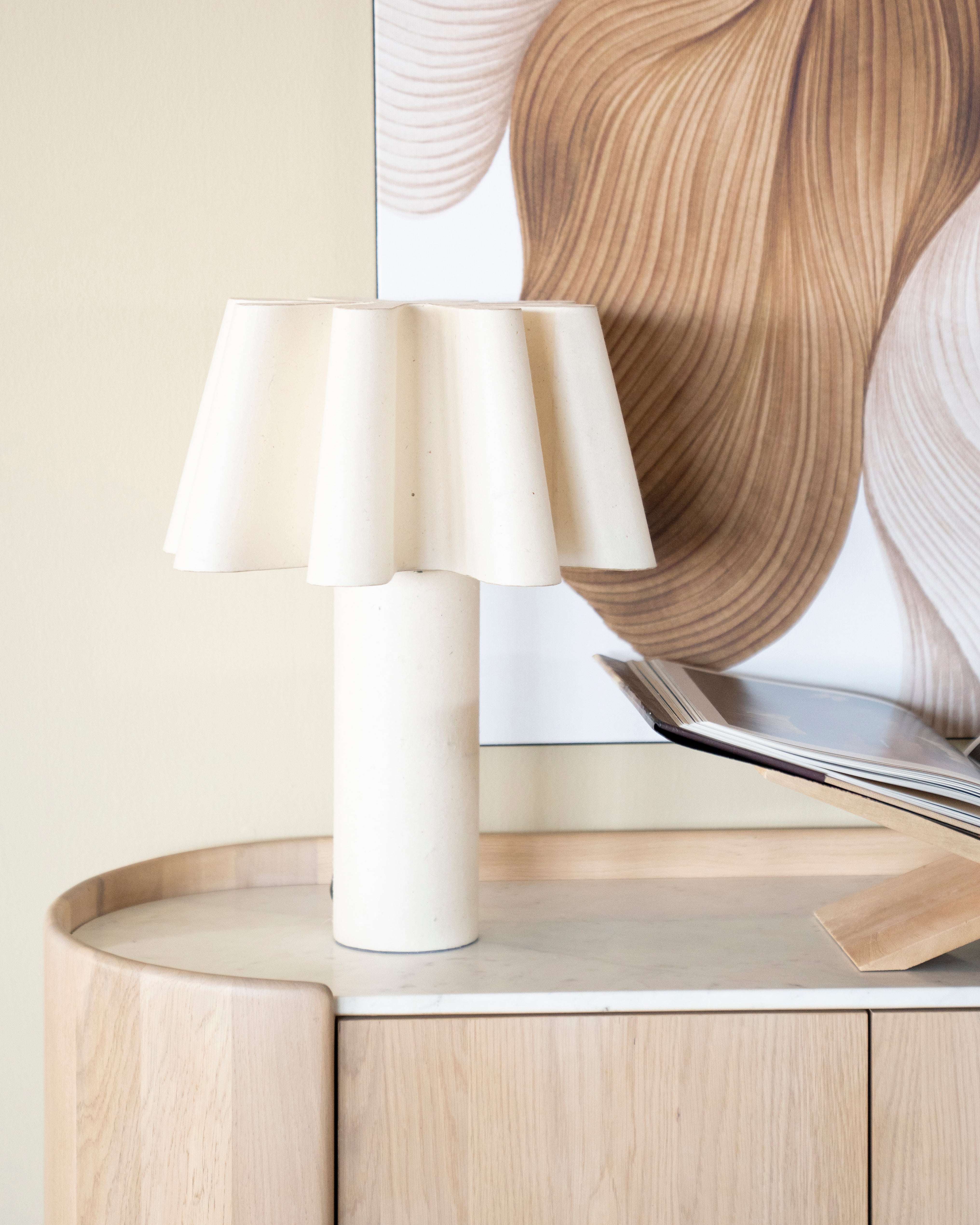 Tischlampe MEANDER beige