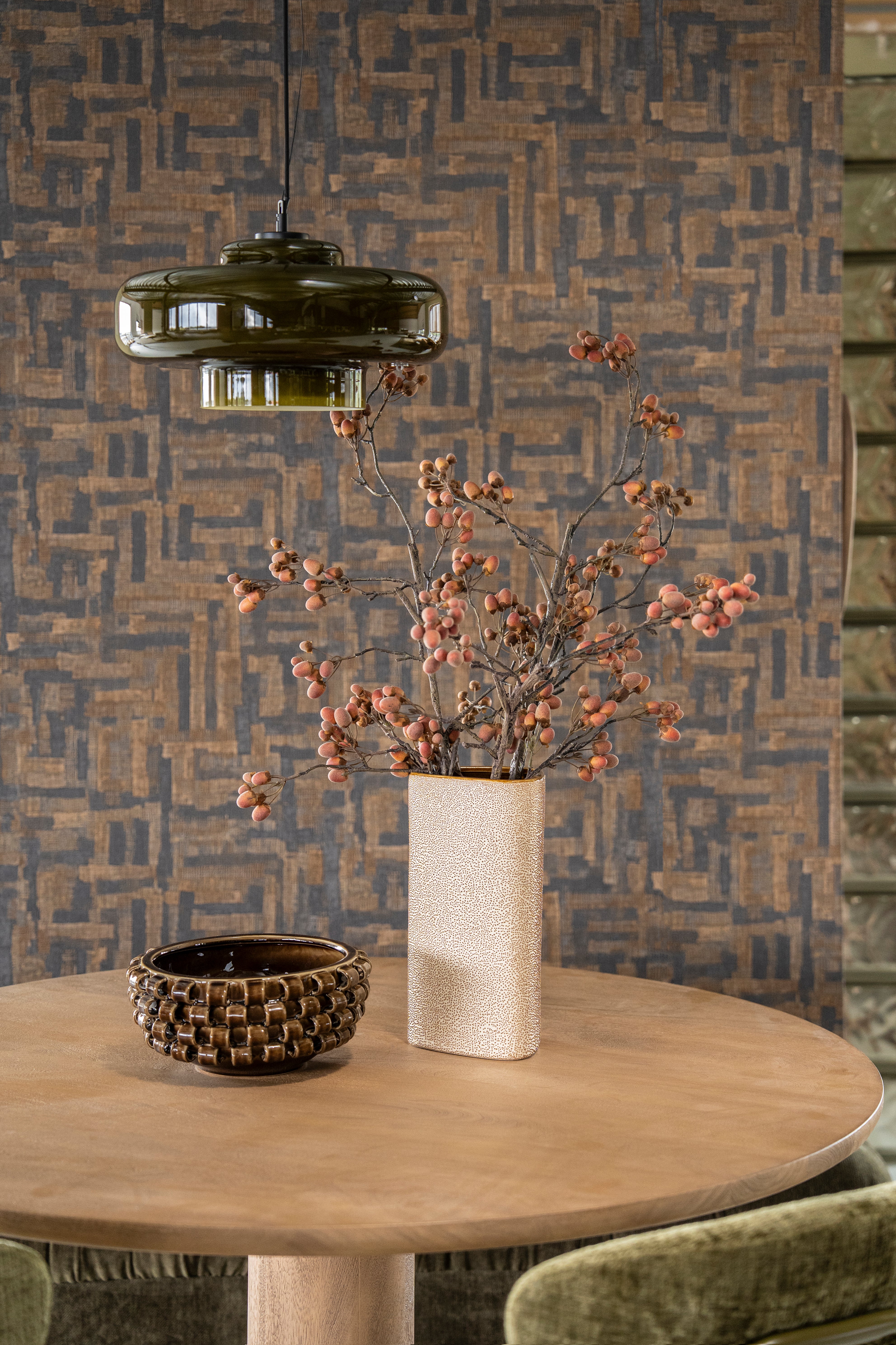 Vase DOTANGLE braune Keramik