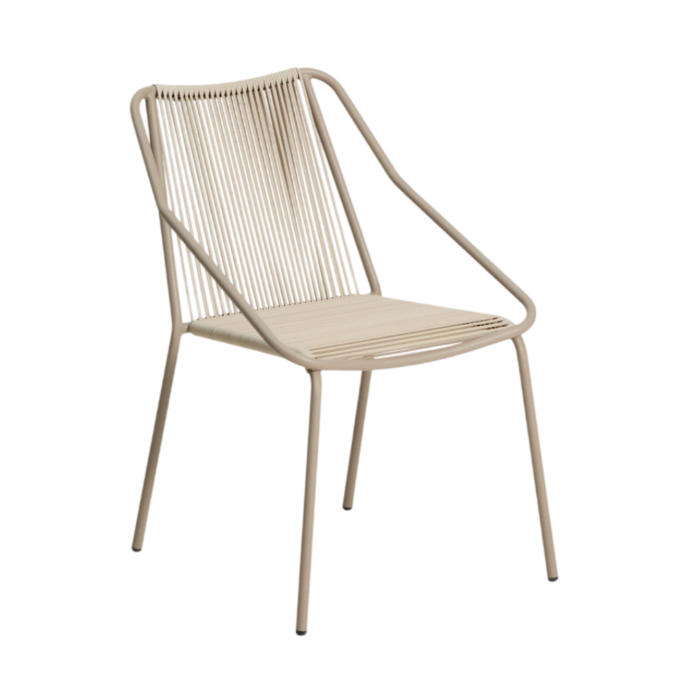 ZIVIA Ecru Garden Chair with Taupe Base