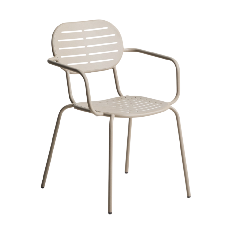 BRAI taupe garden chair with armrests
