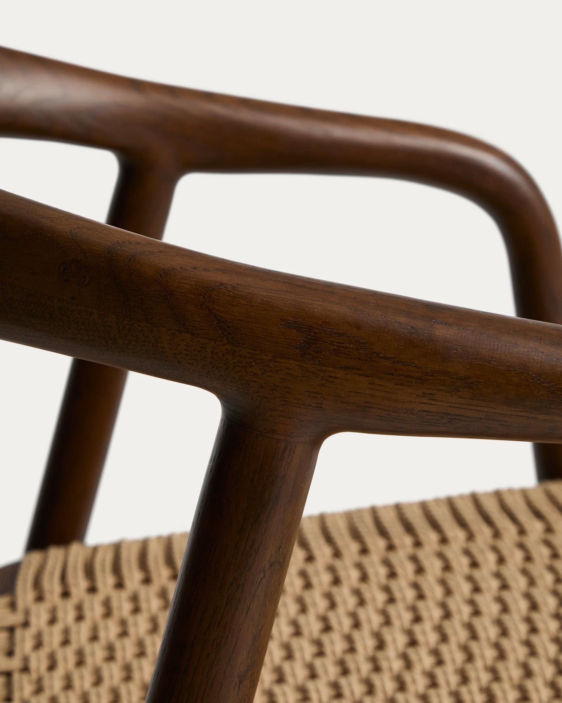 DERILE Chair in Beige with Dark Wooden Base