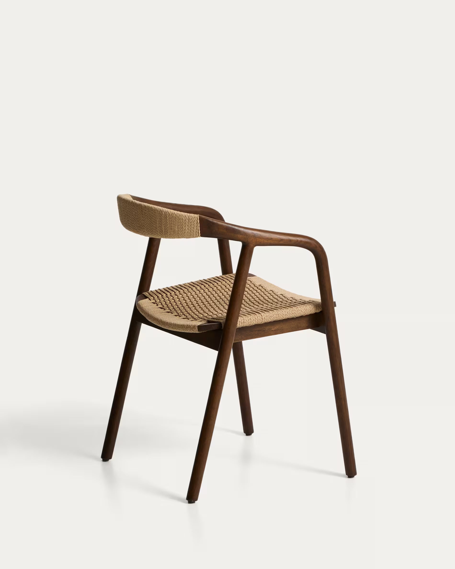 DERILE Chair in Beige with Dark Wooden Base