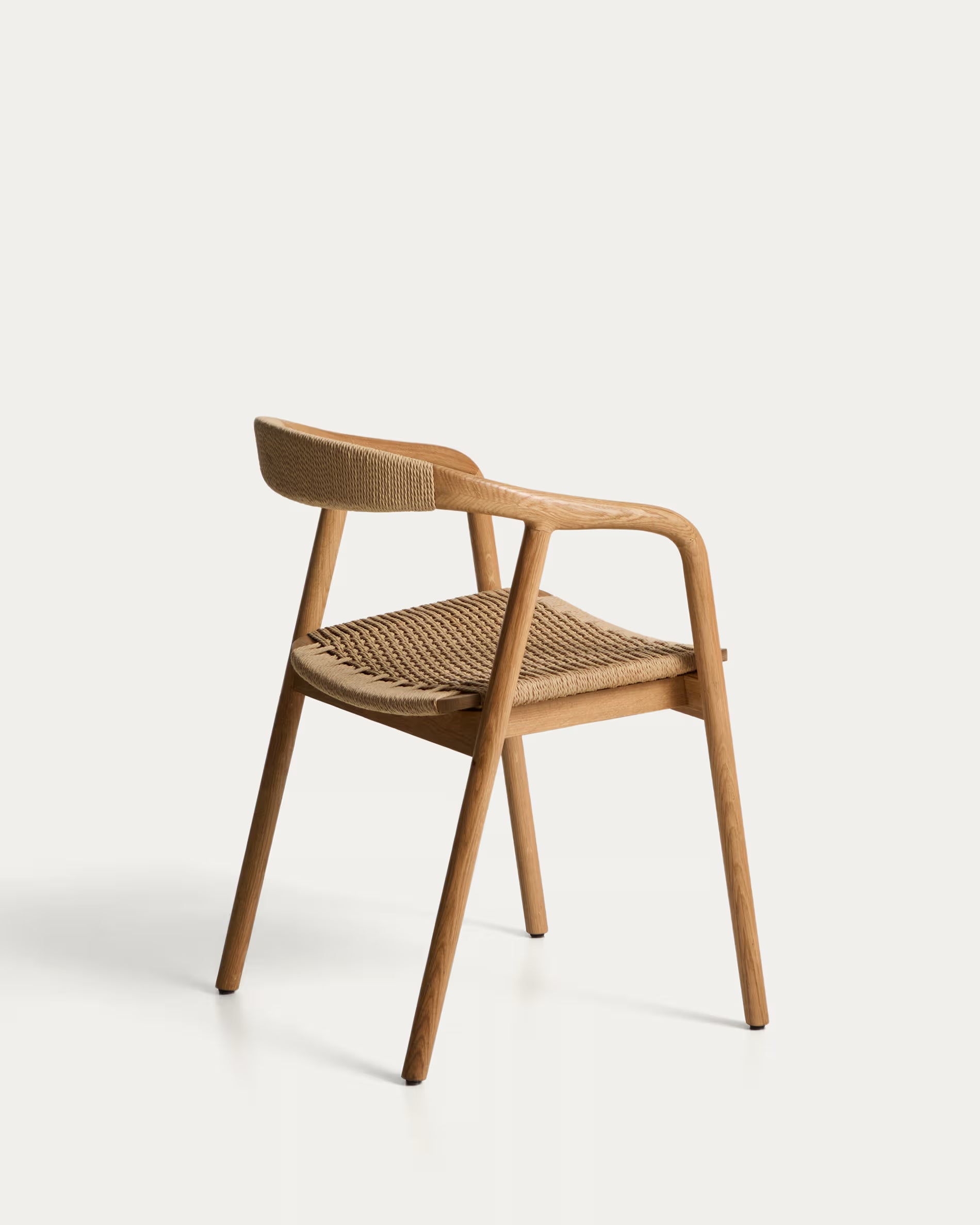 Stoel DERILE beige met houten basis