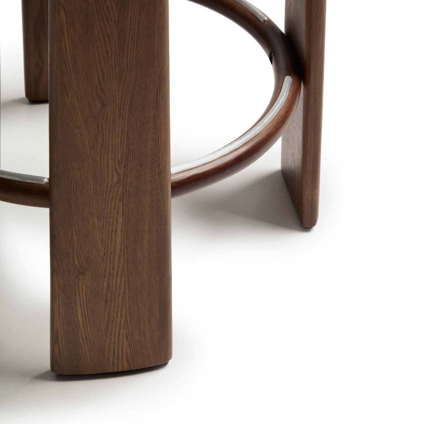 Barhocker GRANITE grün Chenille mit dunklem Eschenfuß