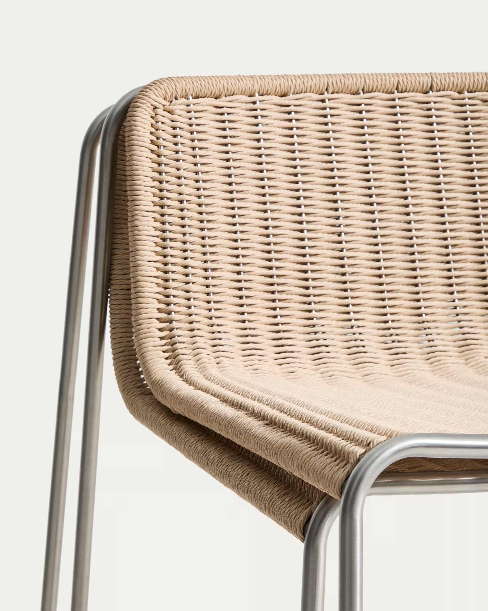 Buitenbarstoel TAVARI beige met stalen basis