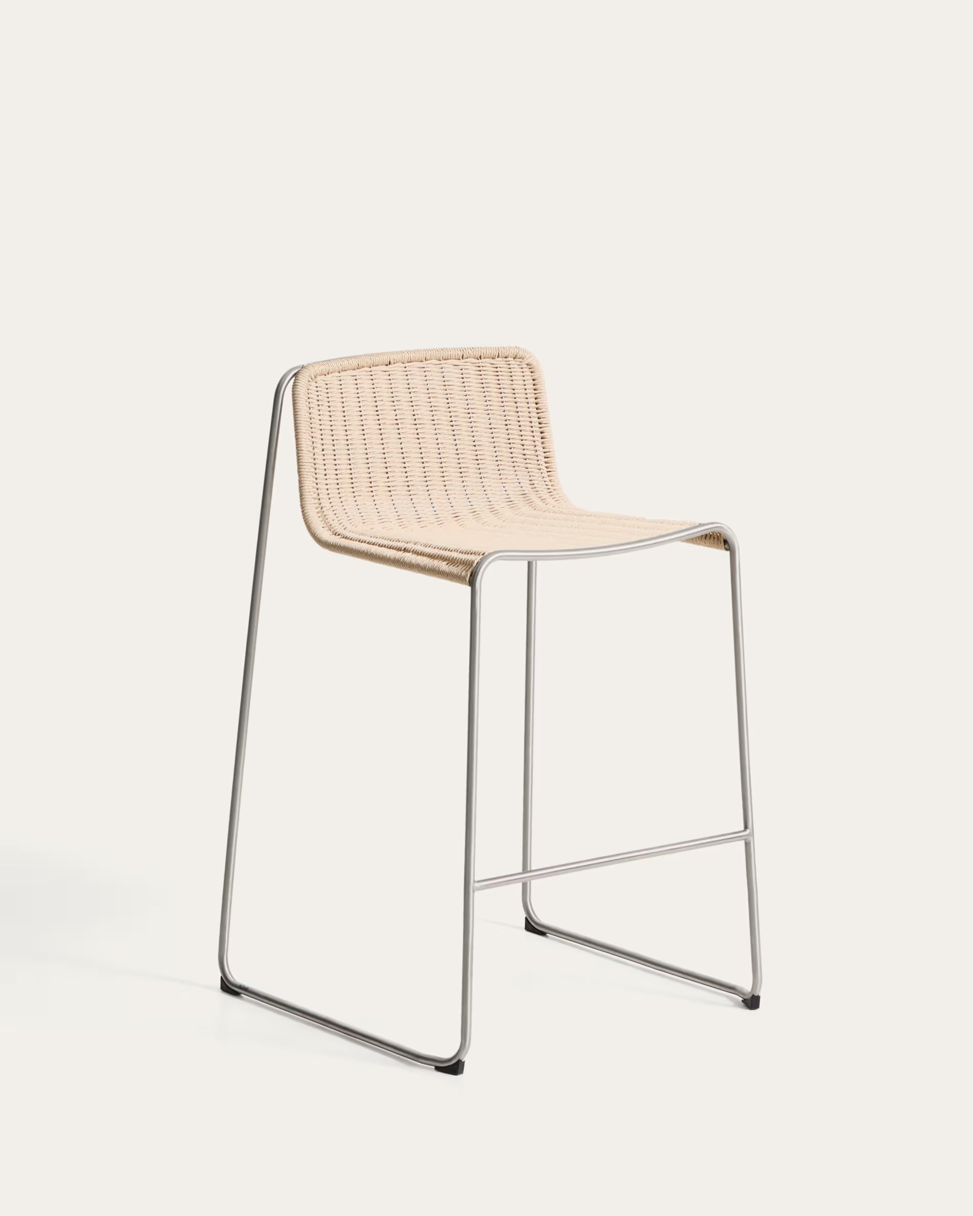 Buitenbarstoel TAVARI beige met stalen basis