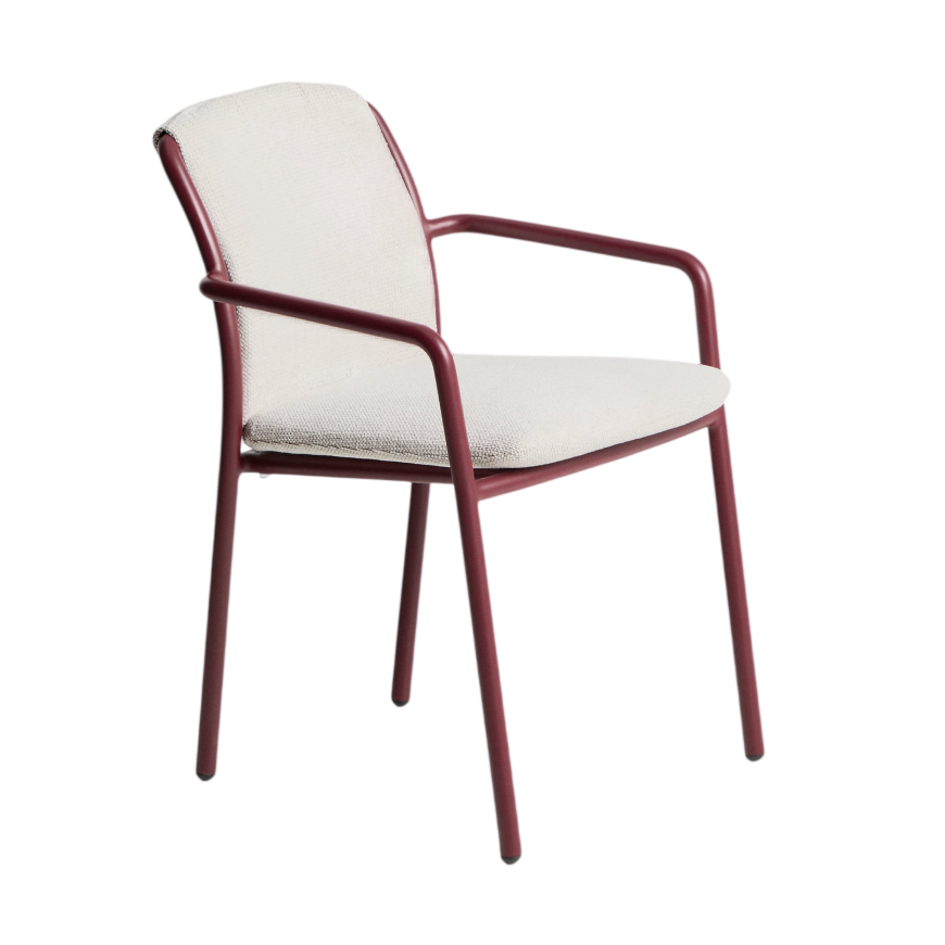 Tuinstoel LINOSA beige met bordeaux basis