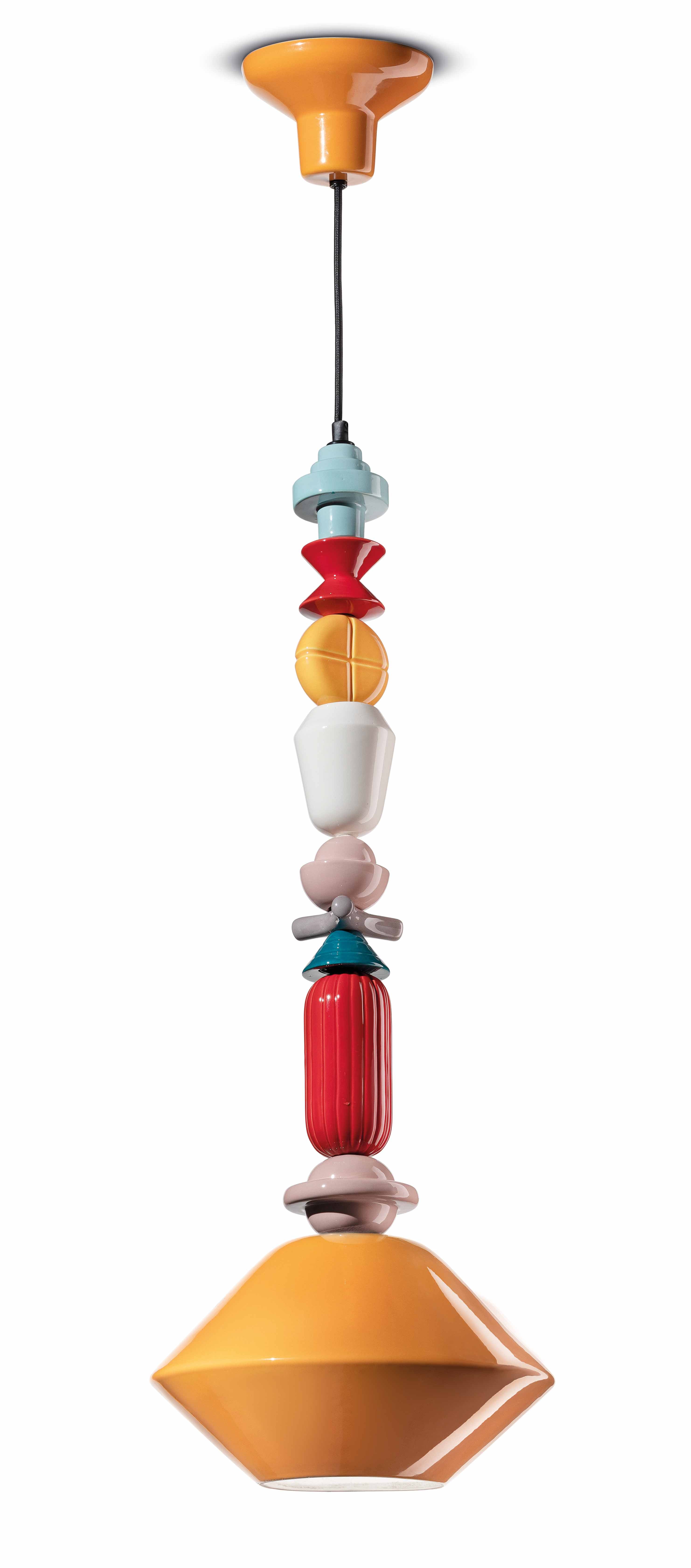 Hanglamp van keramiek LARIAT geel