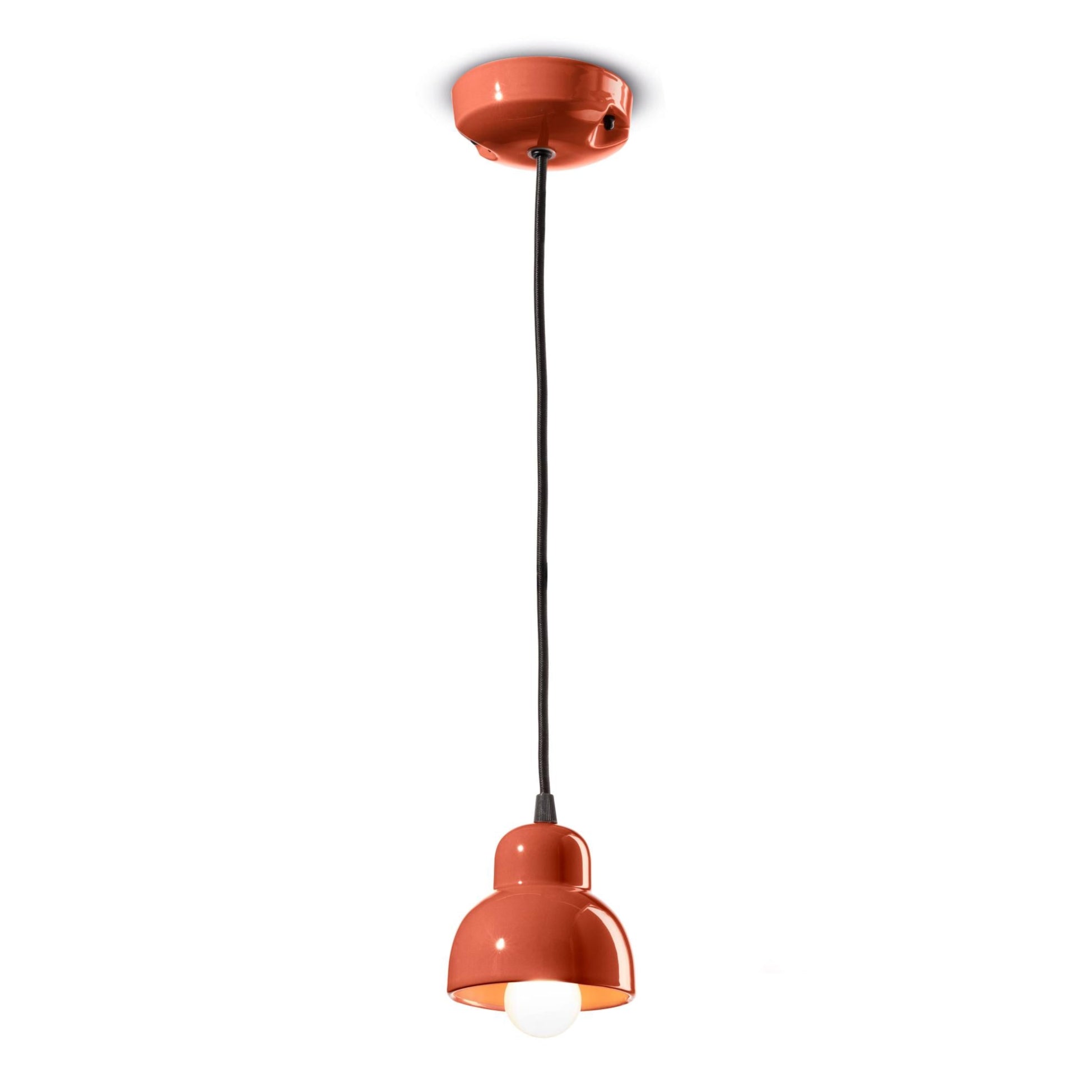 Hanglamp van keramiek BERIMBAU oranje