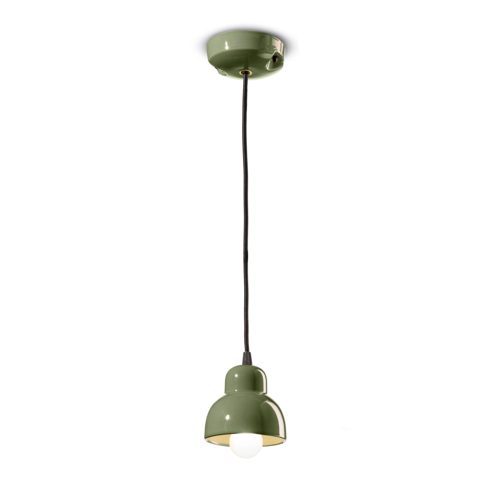 Ceramic pendant lamp BERIMBAU sage