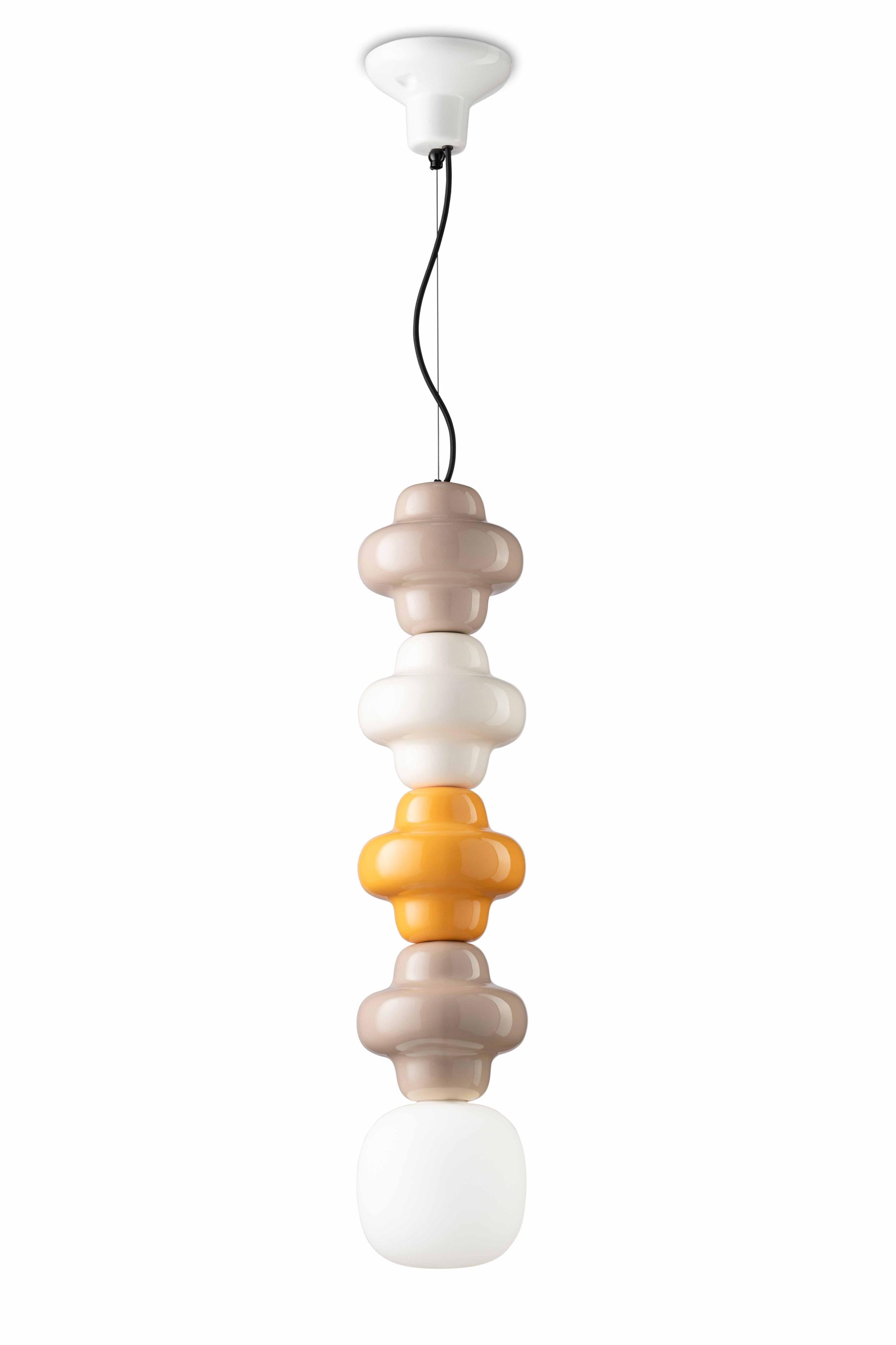 Hanglamp van keramiek COPACABANA MIX beige met geel en crème