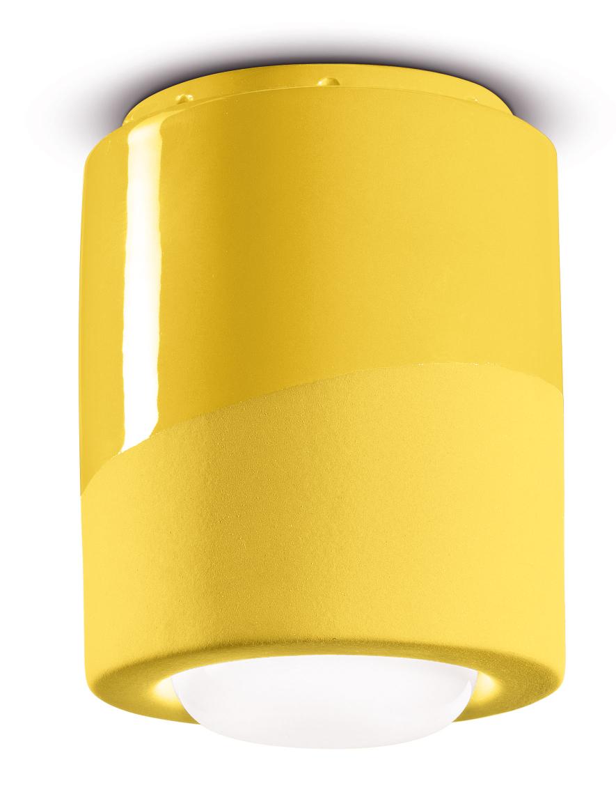 Lampa punktowa ceramiczna PI żółty – styl minimalistyczny