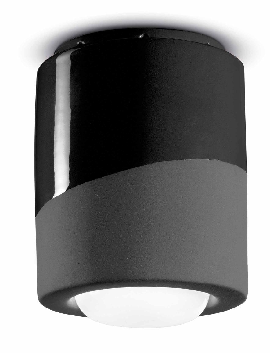 Lampa punktowa ceramiczna PI czarny – styl minimalistyczny