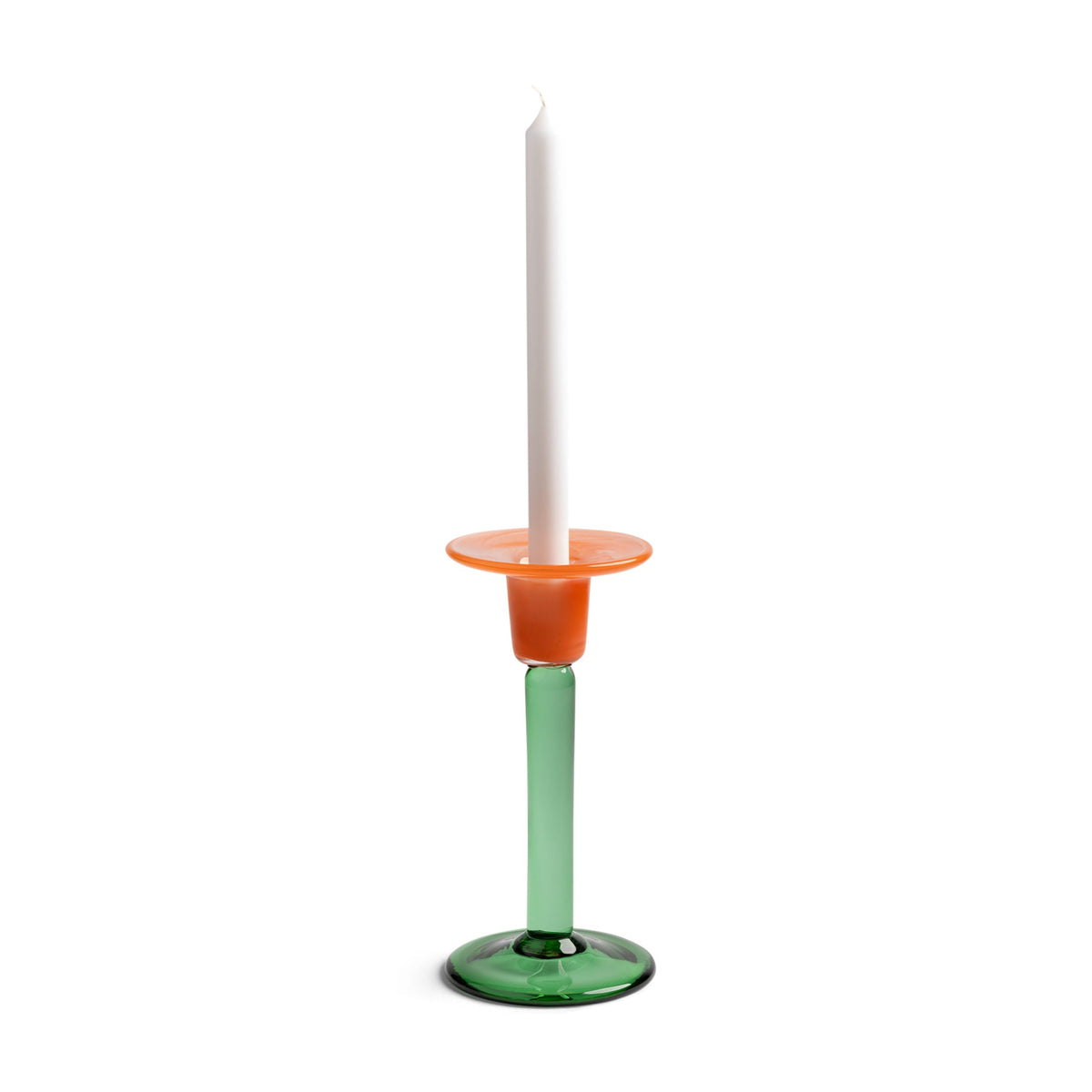 Groene CASSATA kaarsenhouder met oranje