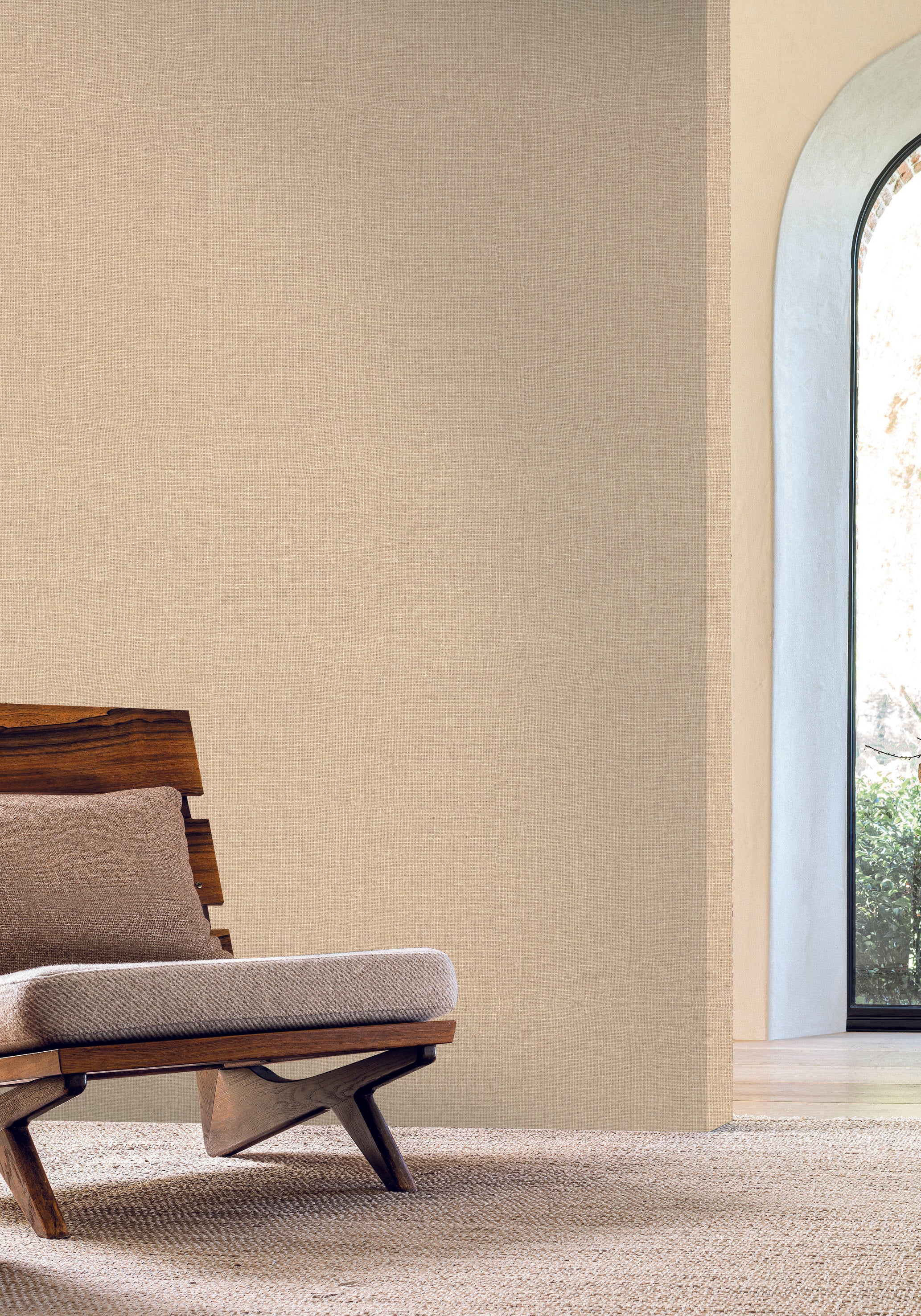 Structural wallpaper imitating canvas LIENZO - TRAVERTINE beige