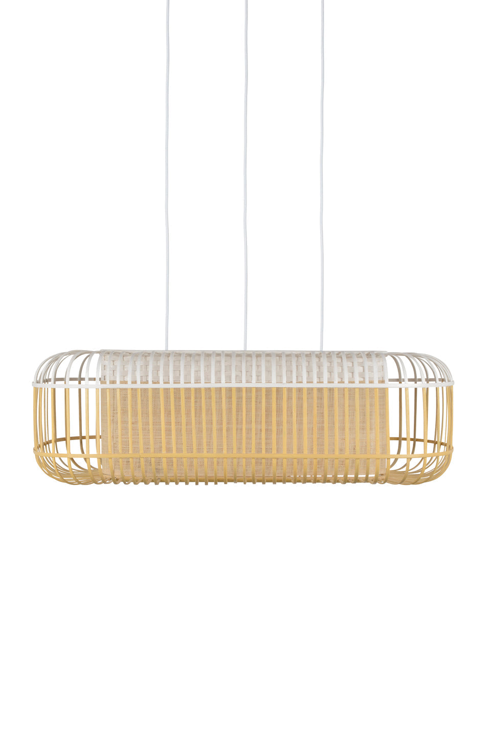 Lampa wisząca owalna BAMBOO biały, marka Forestier