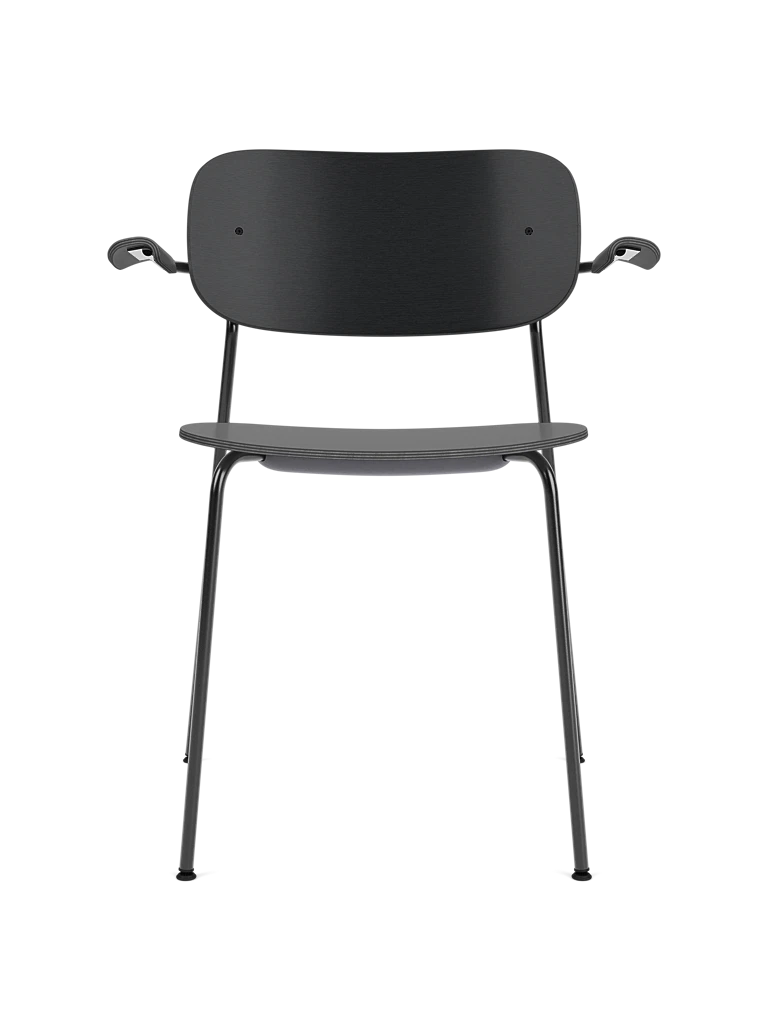 Stoel met armleuningen CO zwart eikenfineer met zwarte basis