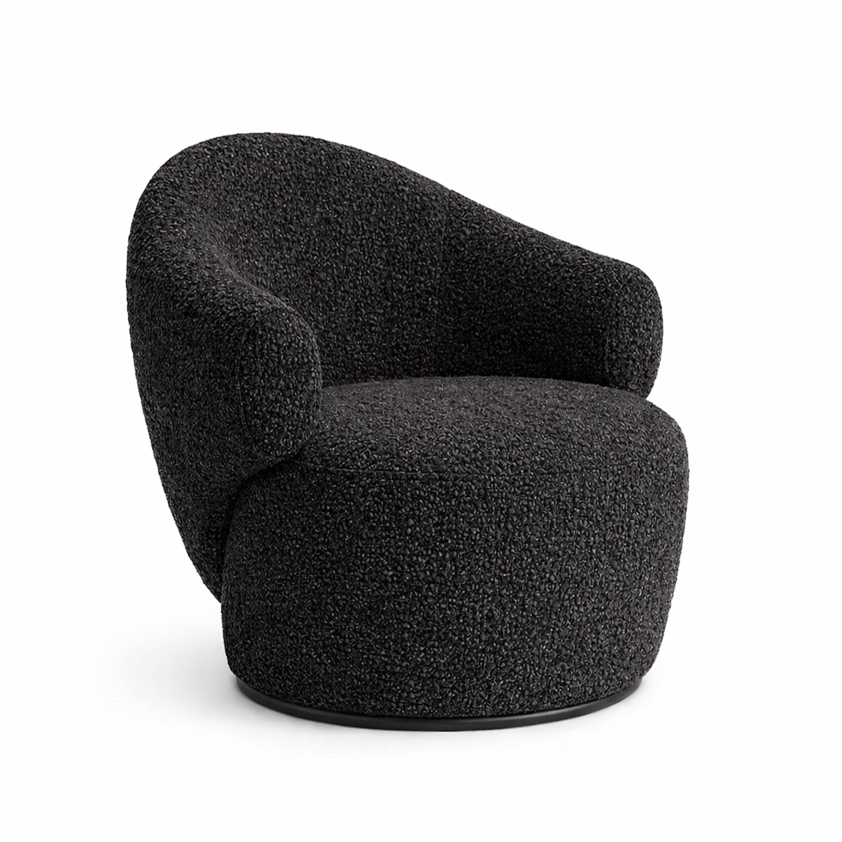 Sessel CONVA in schwarzem Boucle