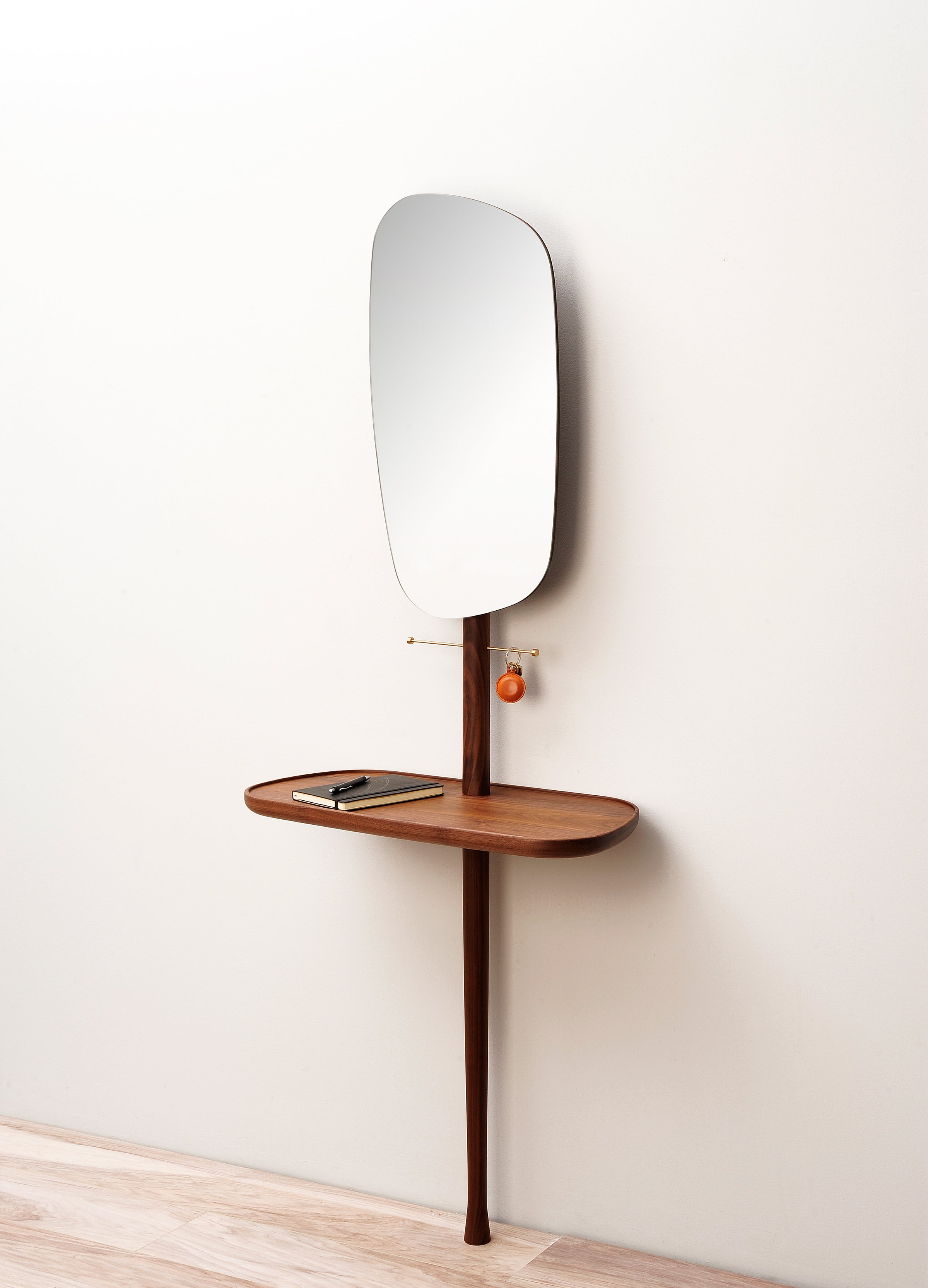 Wandconsole met spiegel FOYER lite hout