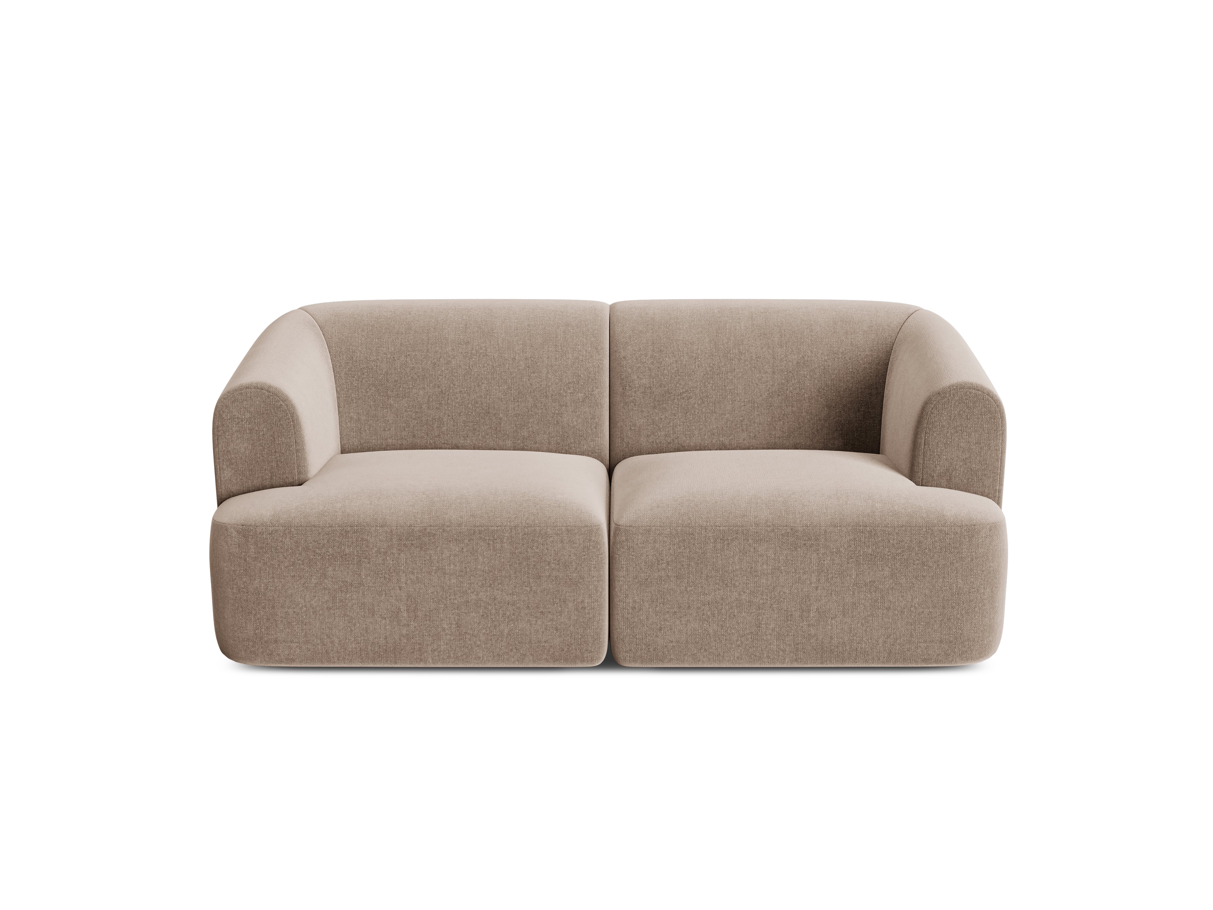 Sofa van fluweel voor 2 personen CAMPI donkerbeige