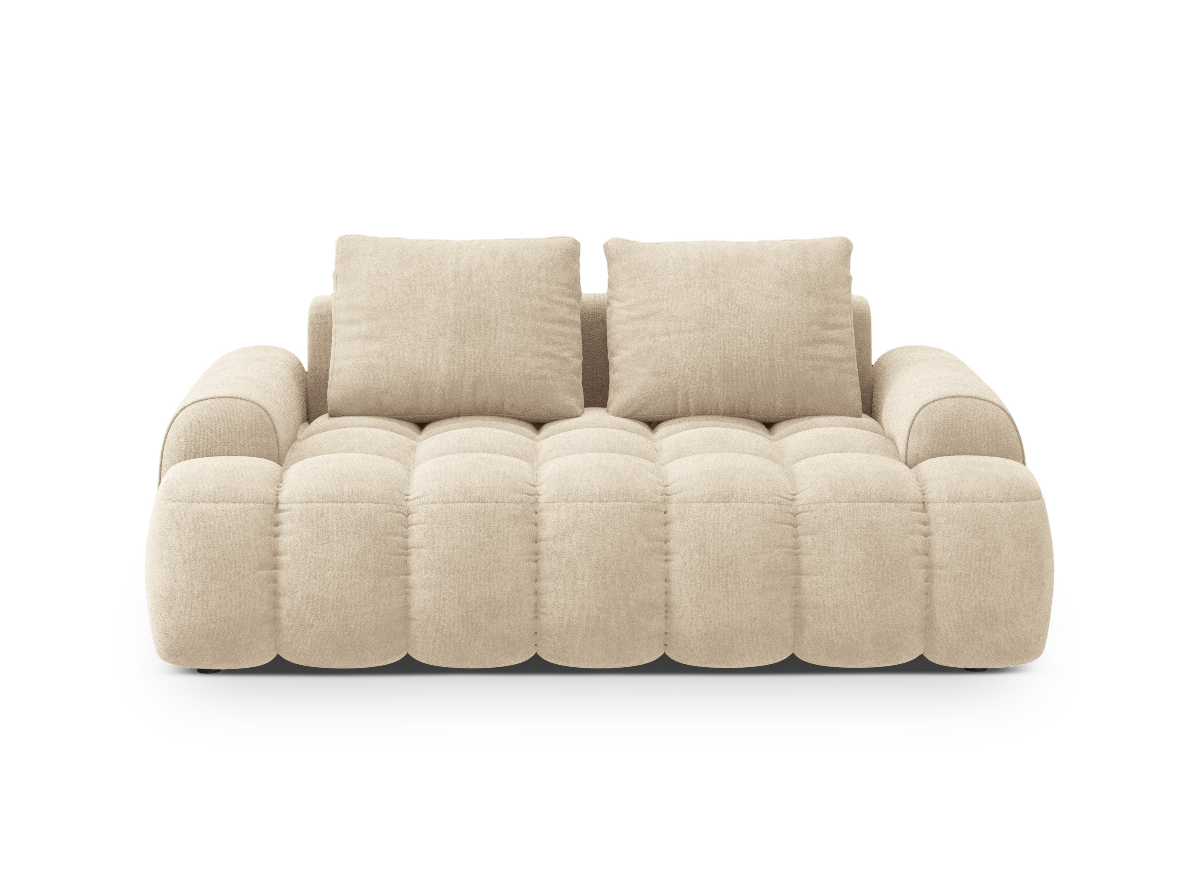 Sofa van fluweel voor 2 personen LINZ lichtbeige