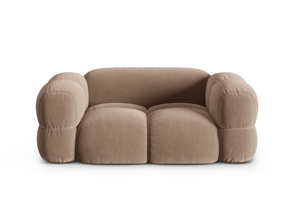 Sofa 2-zits fluwelen LORETTO donkerbeige
