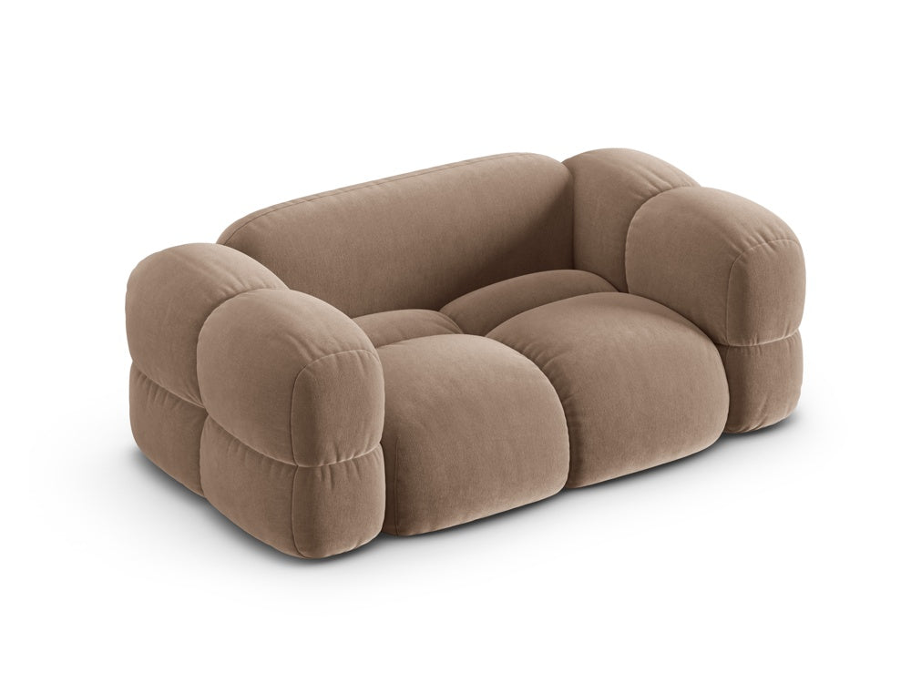 Sofa 2-zits fluwelen LORETTO donkerbeige