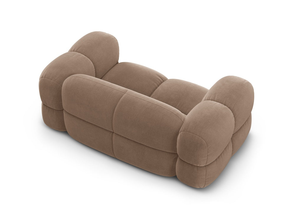Sofa 2-zits fluwelen LORETTO donkerbeige