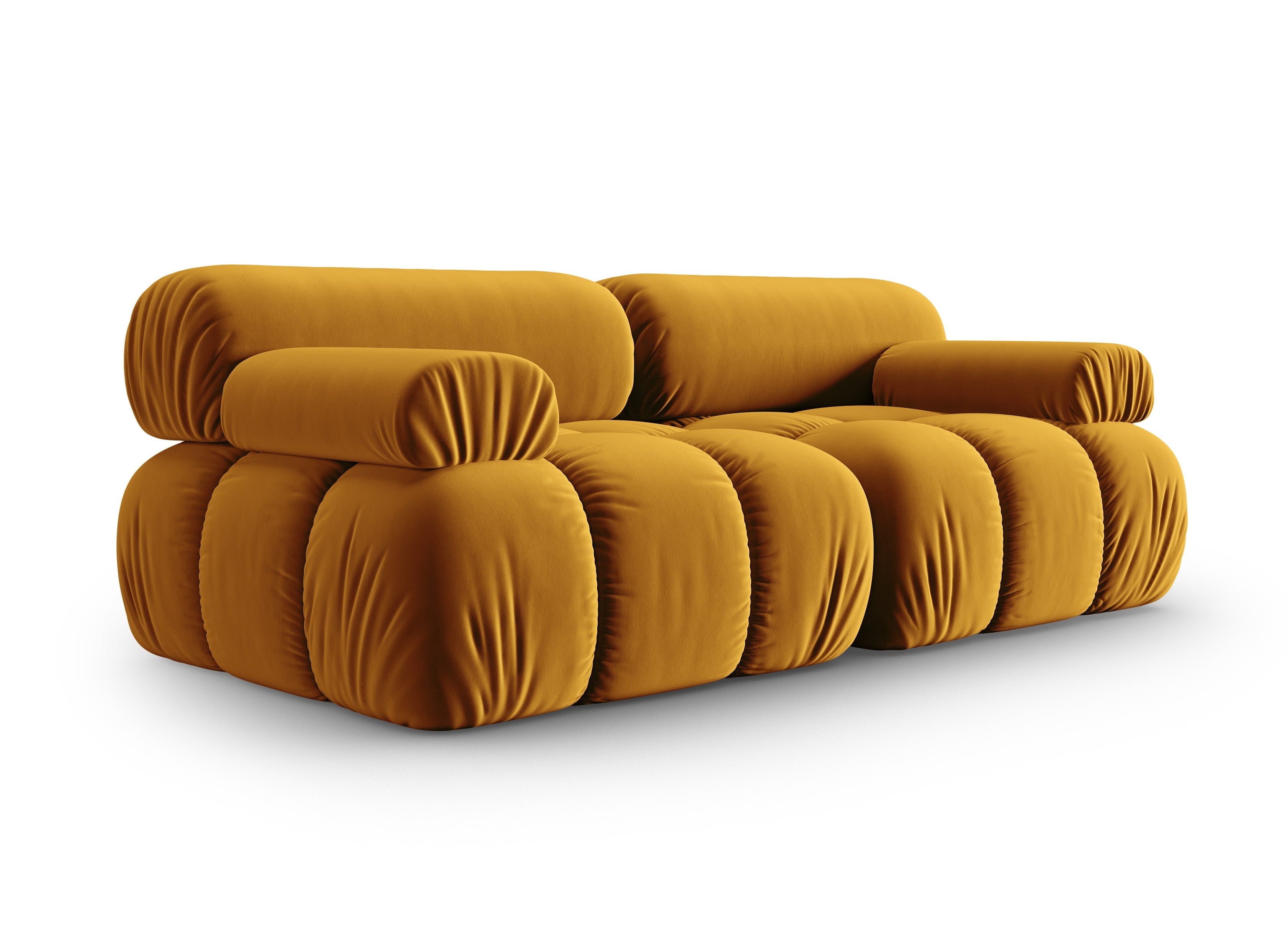Sofa van fluweel 2-persoons CORTINA geel