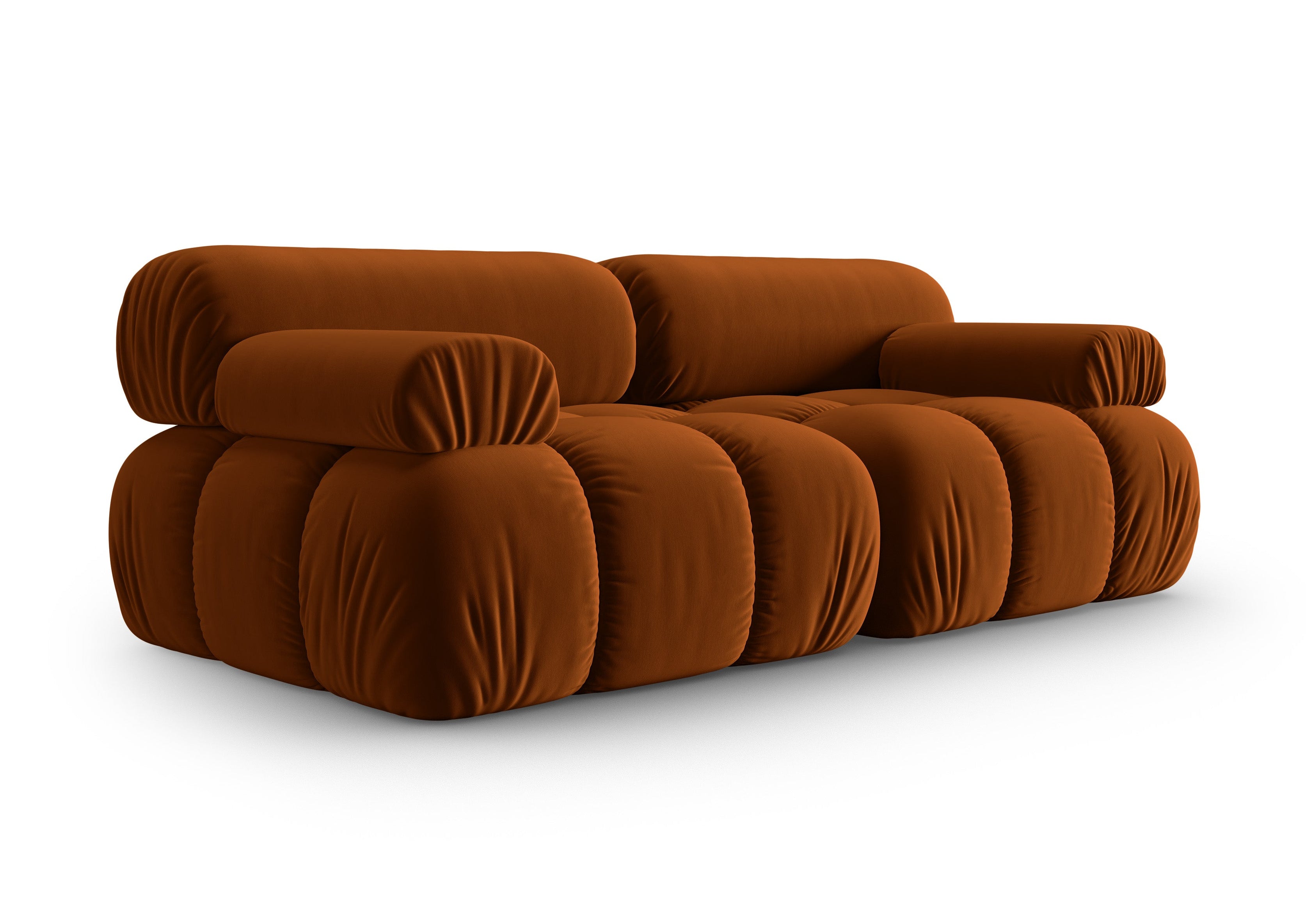 Sofa van fluweel 2-persoons CORTINA baksteen