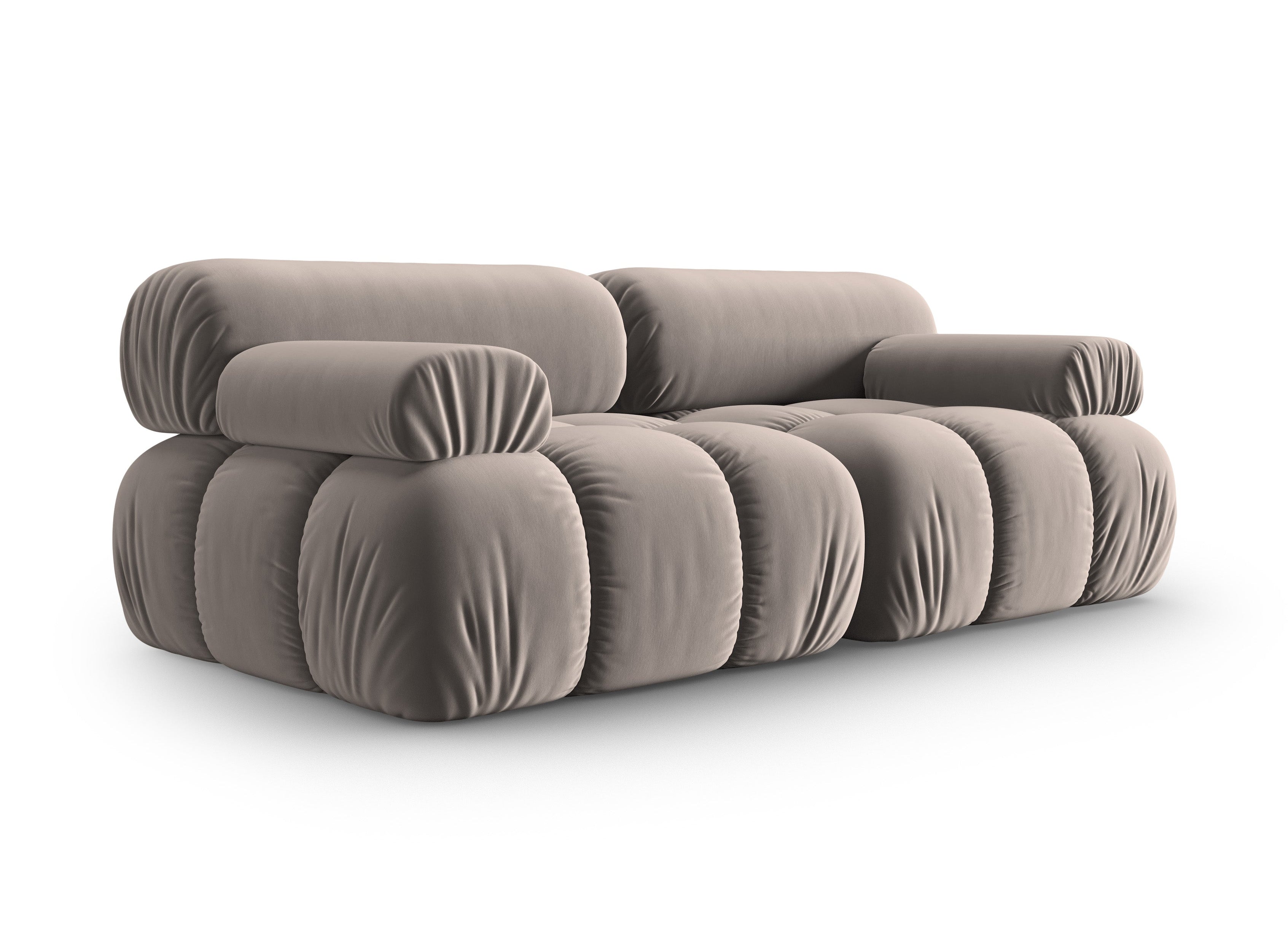 Sofa van fluweel 2-persoons CORTINA cappuccino