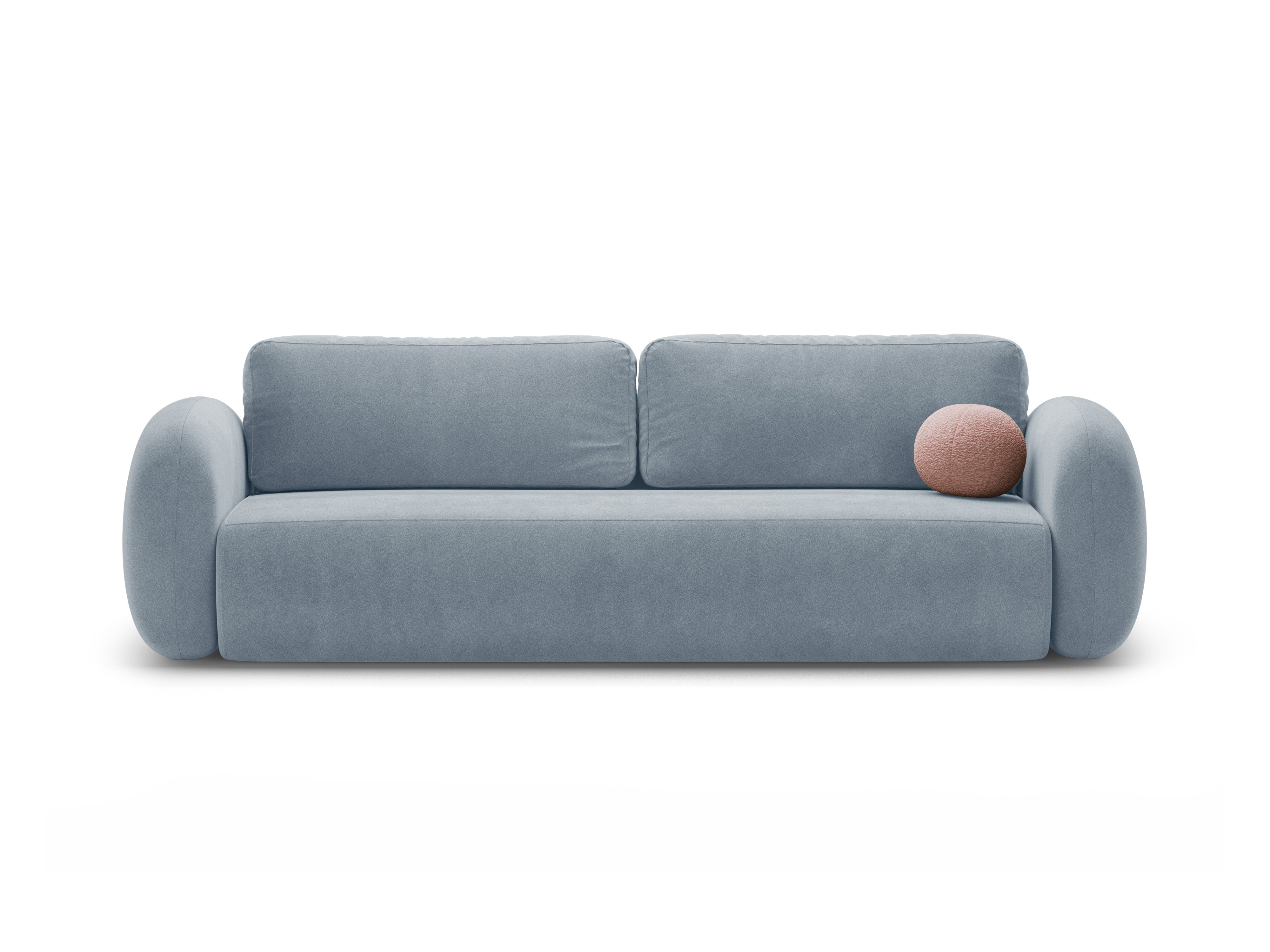 Sofa aus Samt mit Schlaf-Funktion 3-sitzig TONALE himmelblau