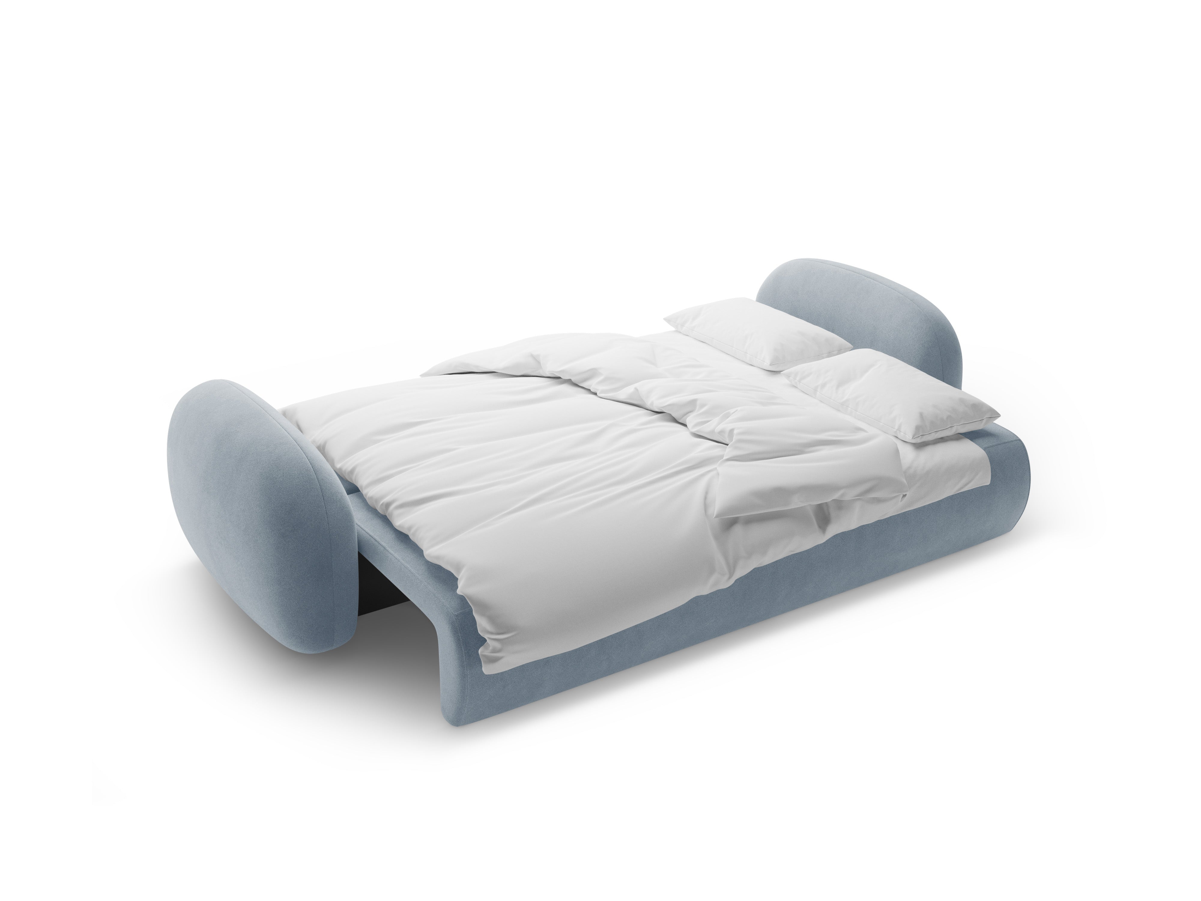 Sofa aus Samt mit Schlaf-Funktion 3-sitzig TONALE himmelblau