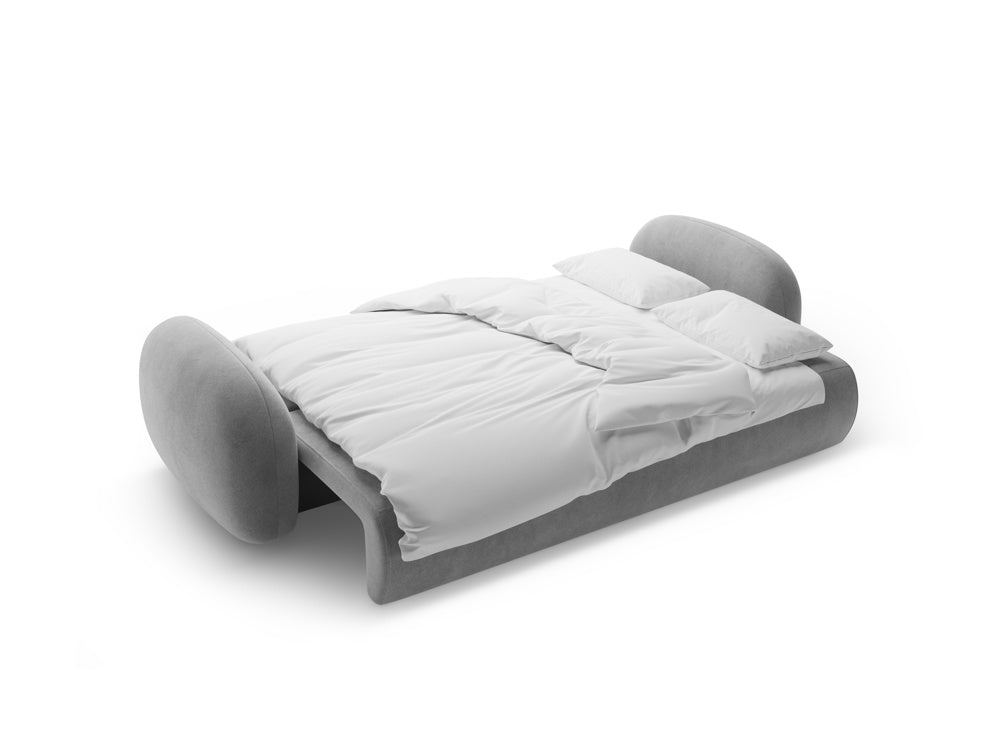 Velvet sofa with sleeping function for 3 people TONALE dark gray