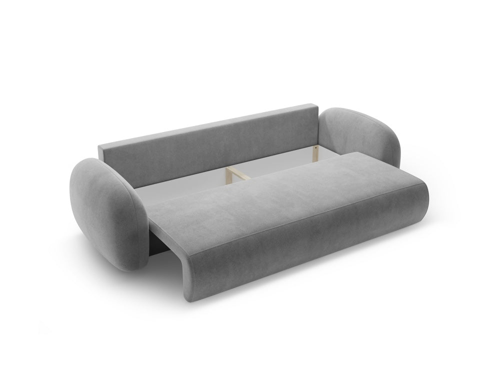 Velvet sofa with sleeping function for 3 people TONALE dark gray