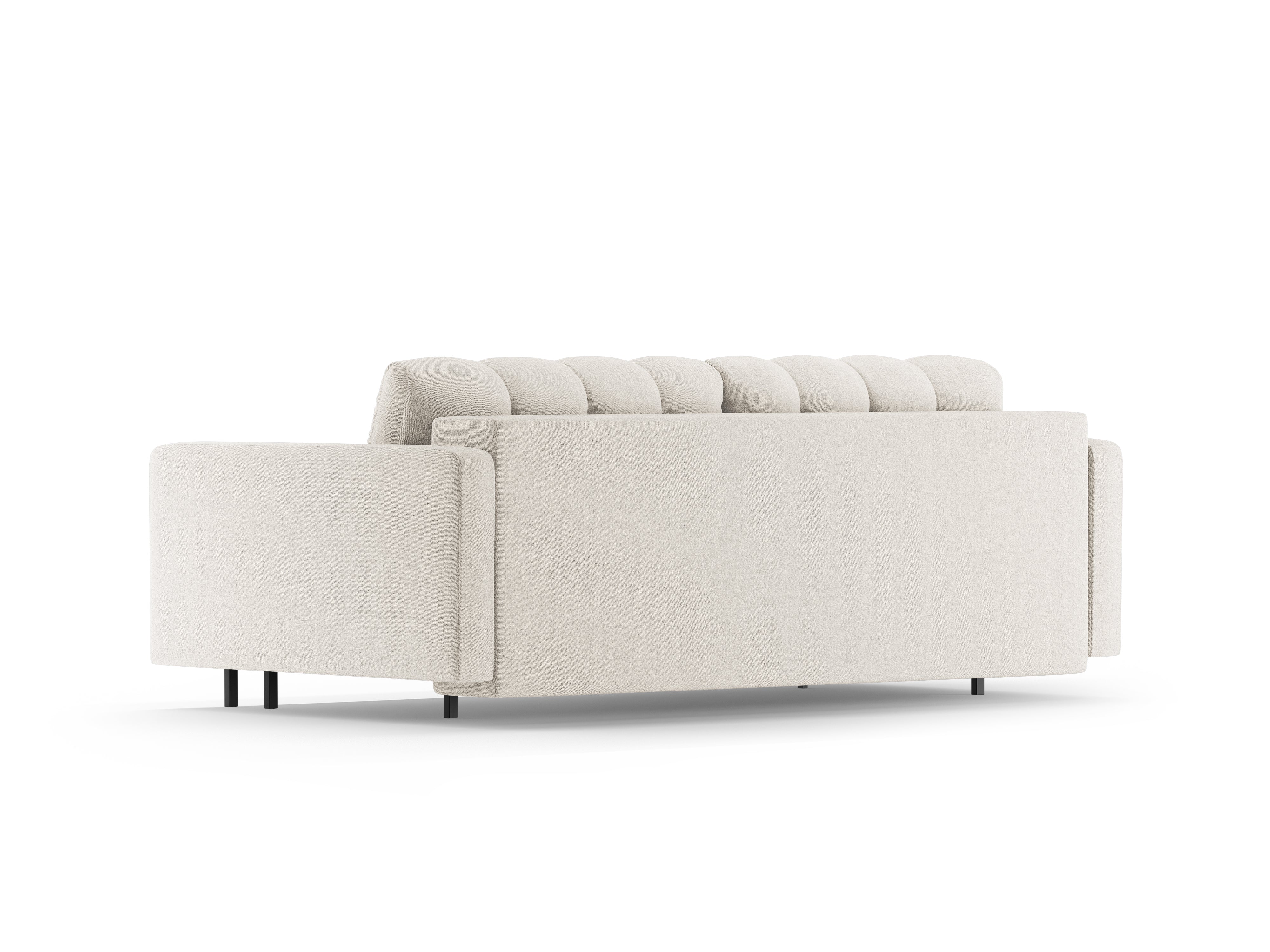 3-Sitzer Sofa mit Schlaffunktion BALI hellbeige mit schwarzem Fuß