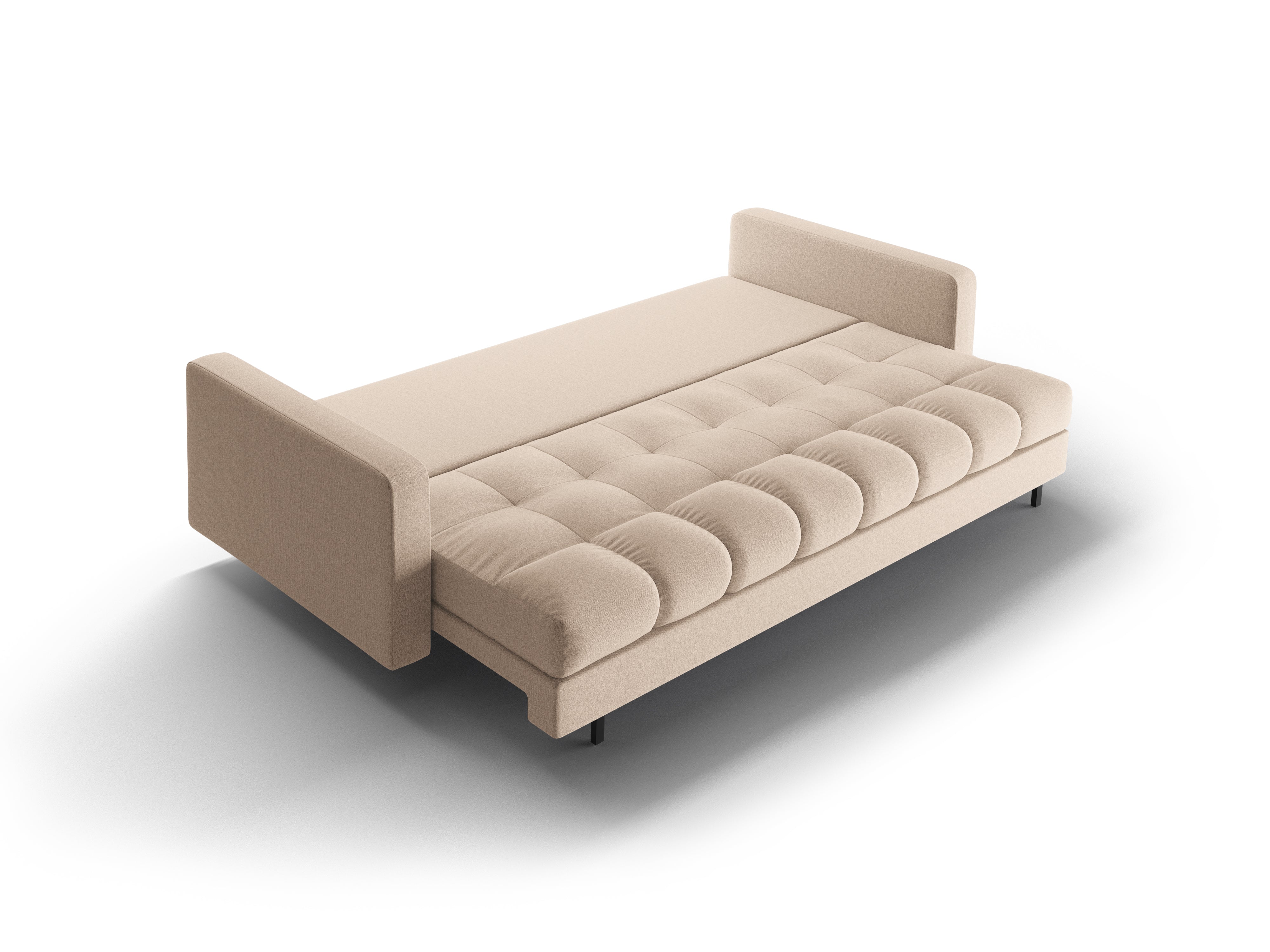 3-Sitzer Sofa mit Schlaffunktion BALI beige mit schwarzem Fuß