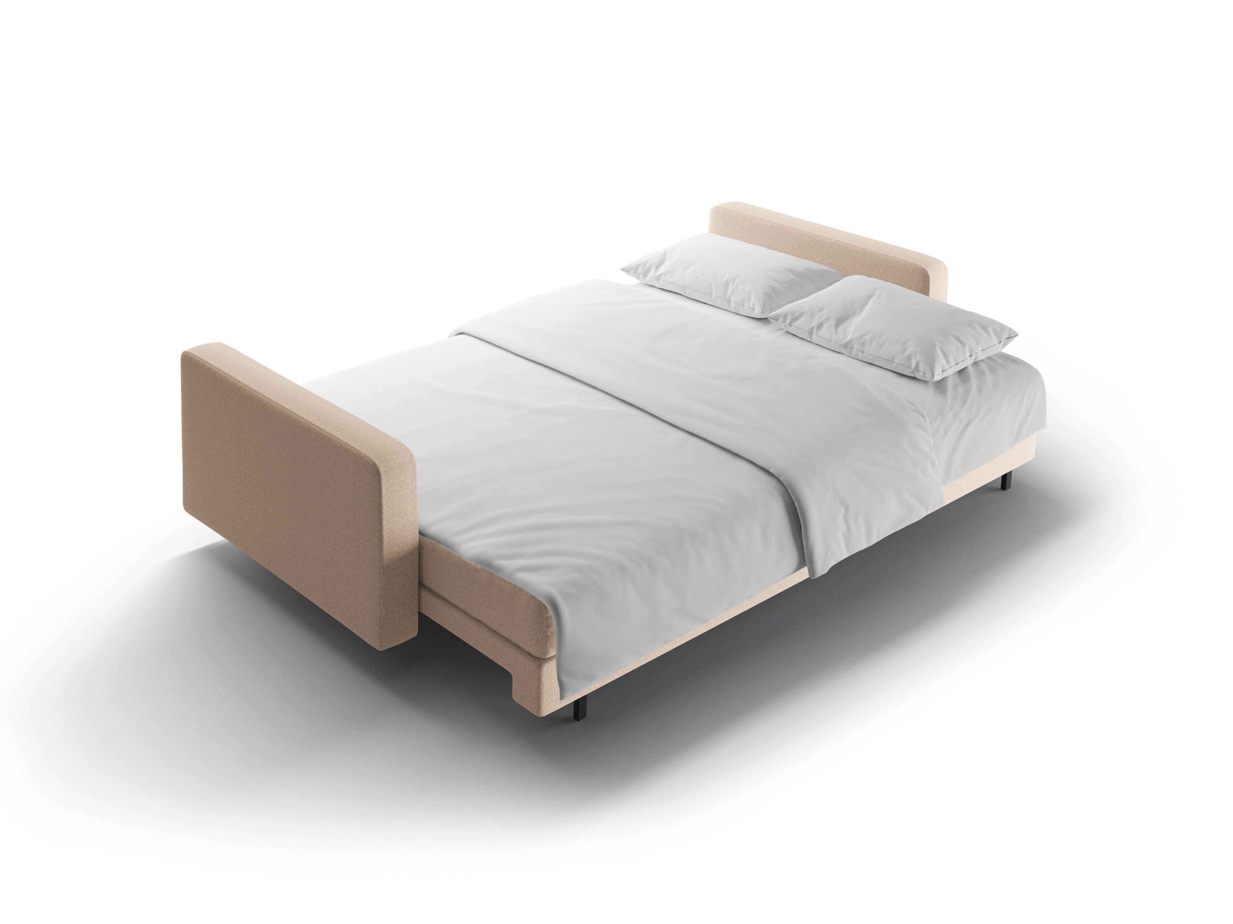 3-Sitzer Sofa mit Schlaffunktion BALI beige mit schwarzem Fuß