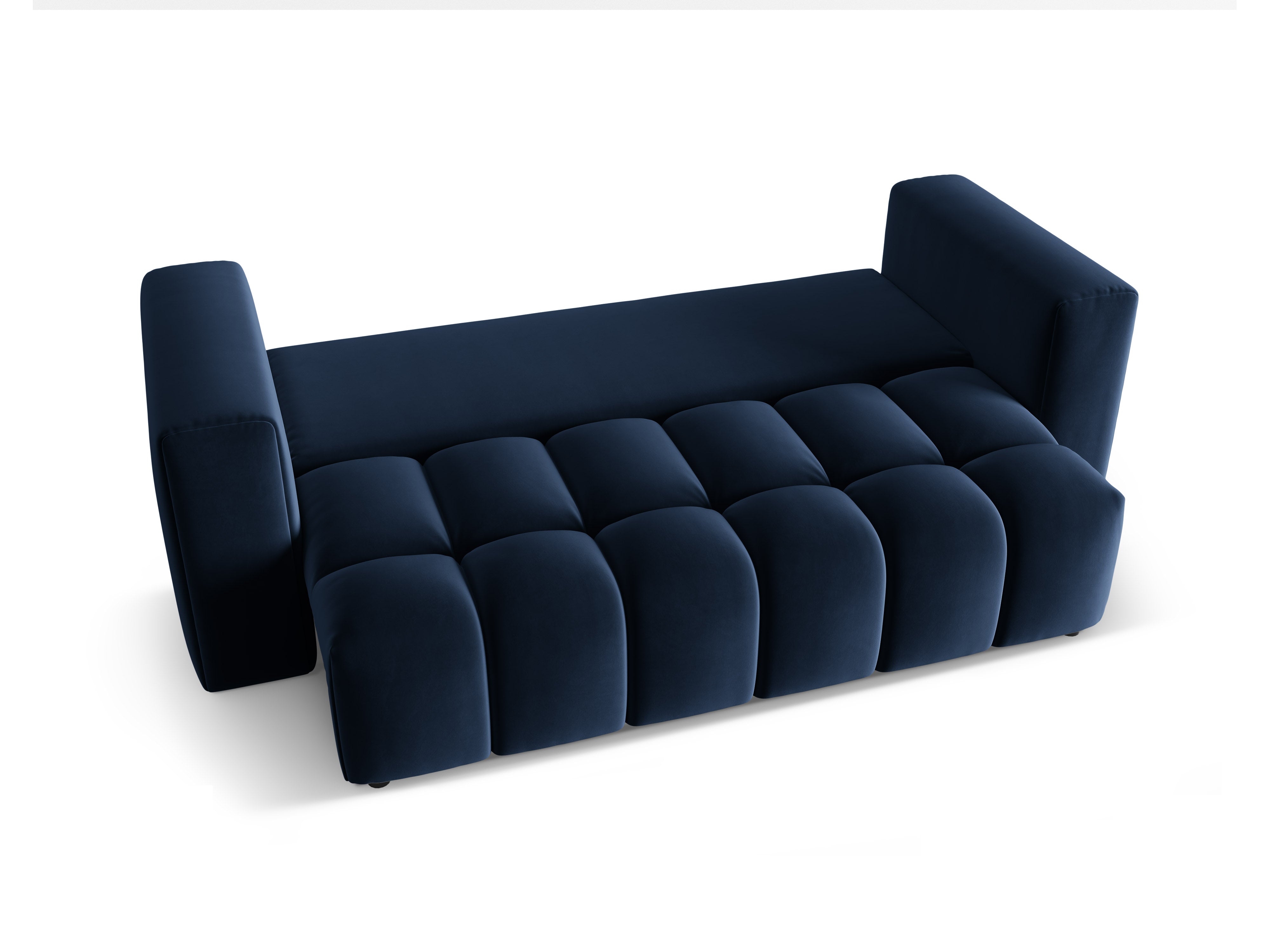 Sofa van fluweel voor 3 personen met slaapfunctie VERONA koninklijk blauw