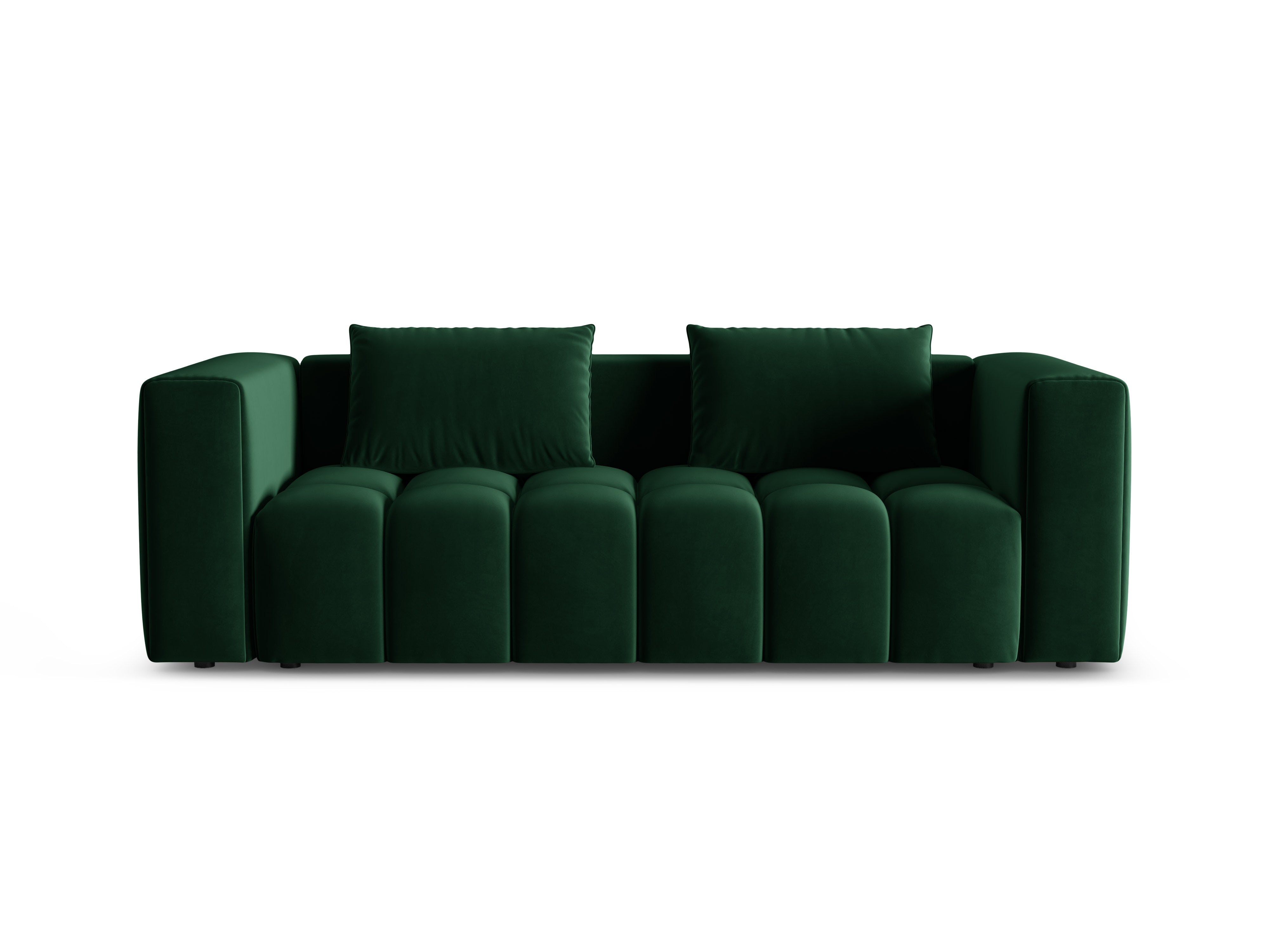 Sofa aksamitna 3-osobowa z funkcją spania VERONA butelkowy zielony – Cosmopolitan Design