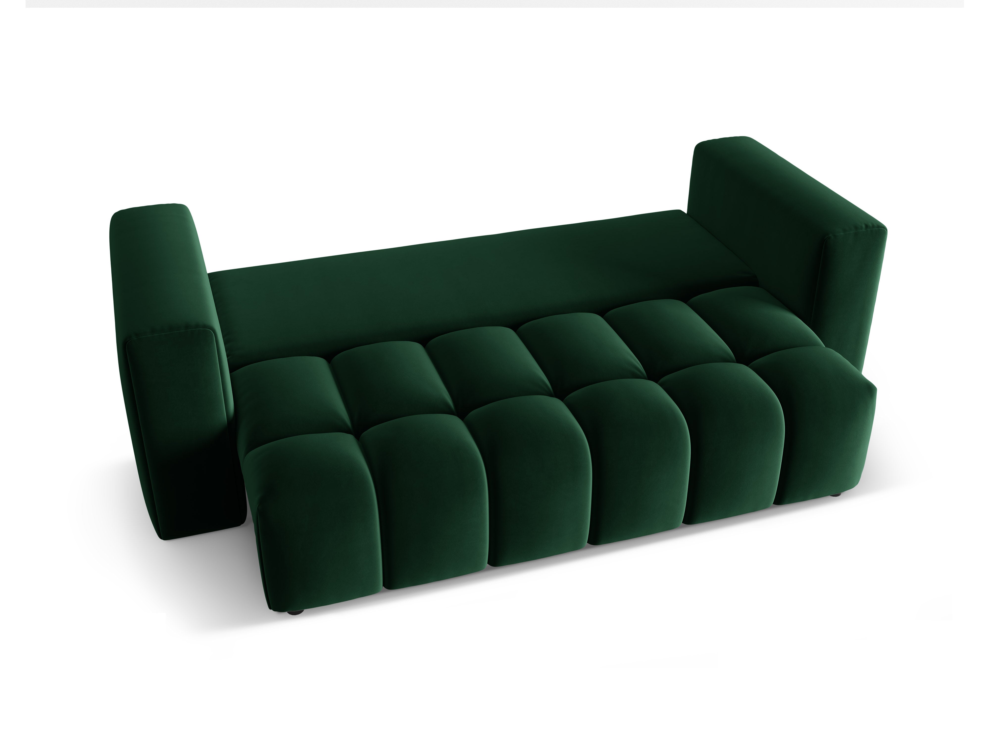Sofa van fluweel voor 3 personen met slaapfunctie VERONA donkergroen