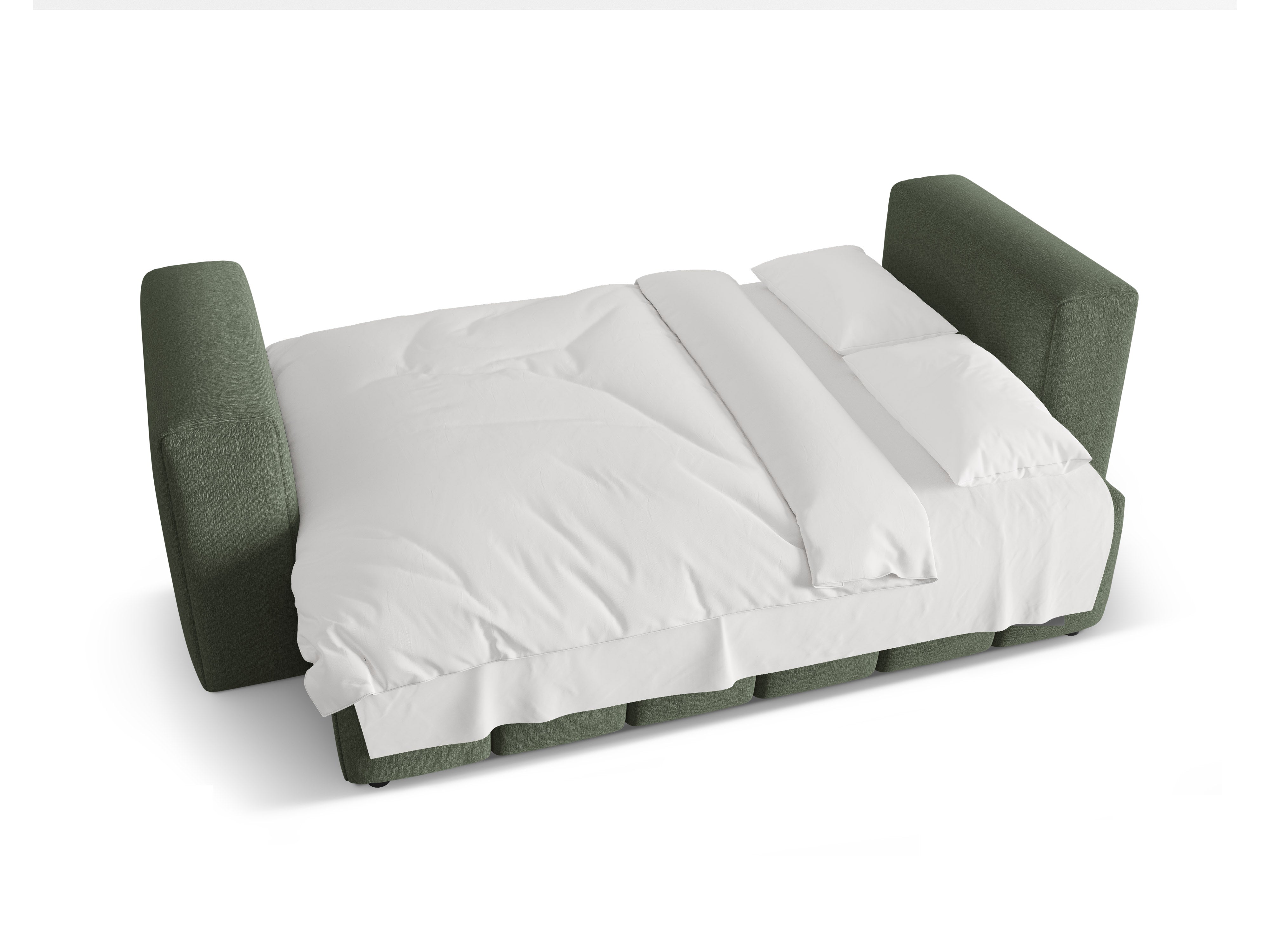 Sofa 3-osobowa z funkcją spania VERONA oliwkowy – Cosmopolitan Design