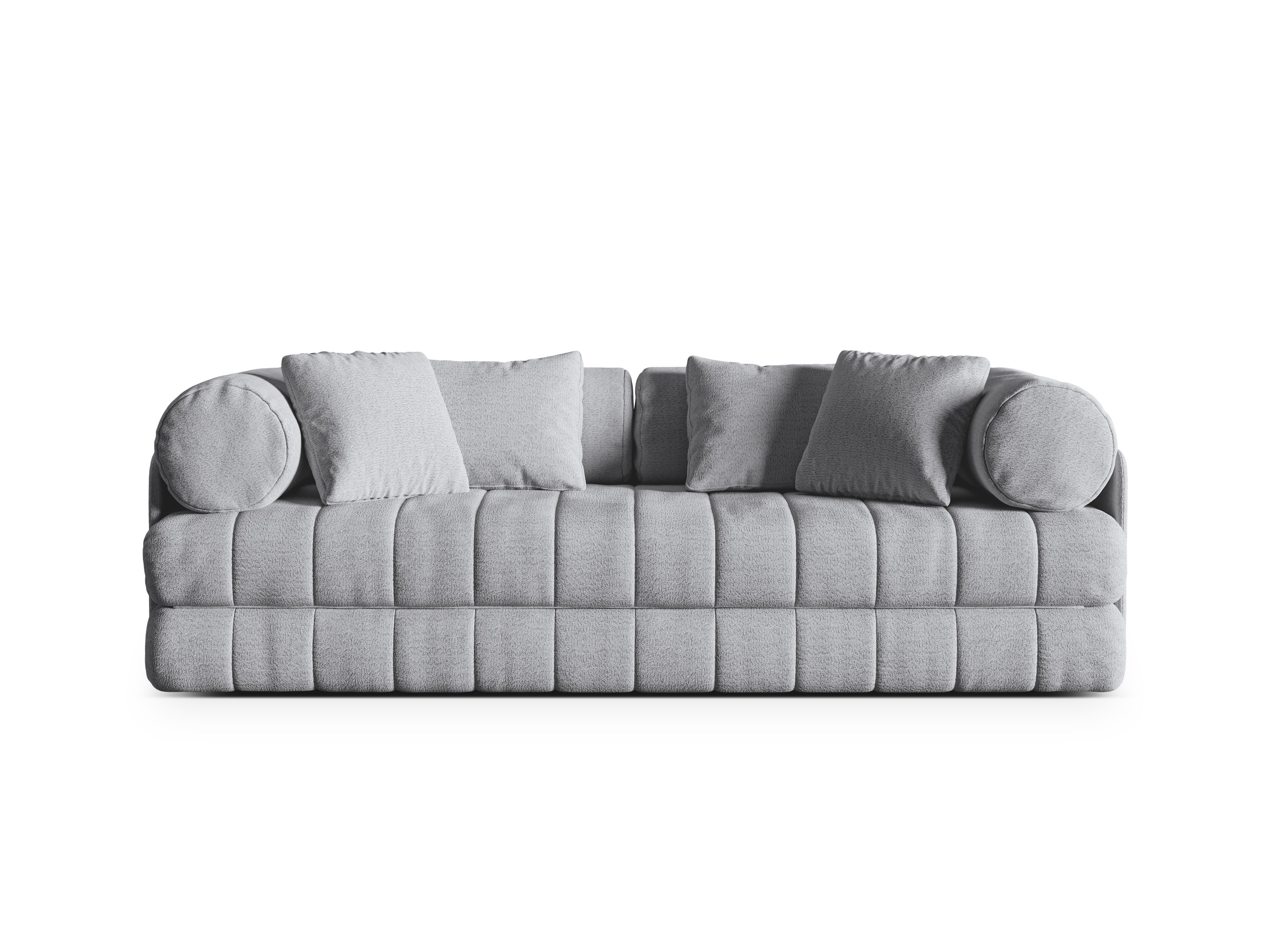 3-seater sofa with sleeping function KEMI light gray bouclé